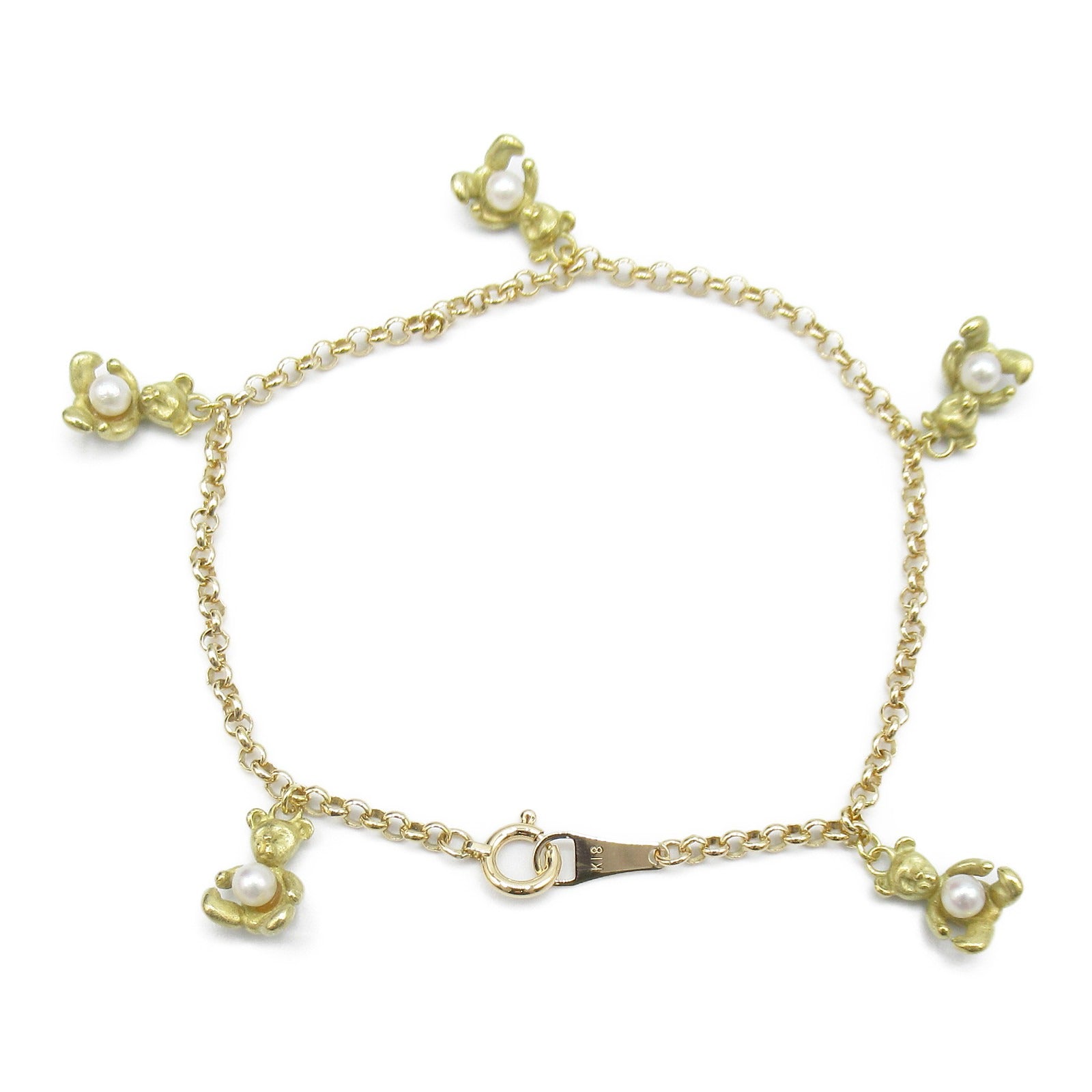 K18 Yellow Gold Pearl Bracelet Jewelry