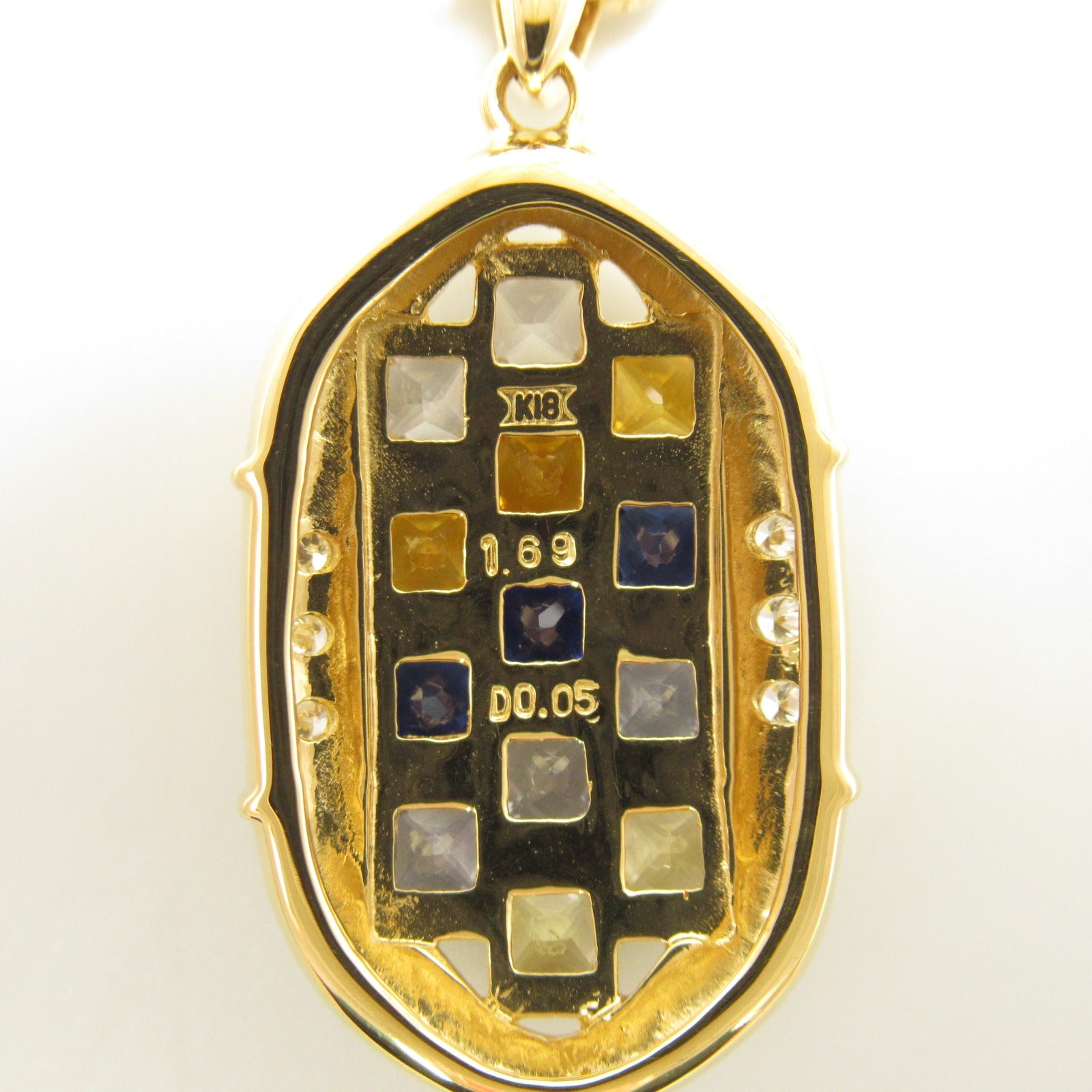 Sapphire Diamond Necklace K18 Yellow Gold