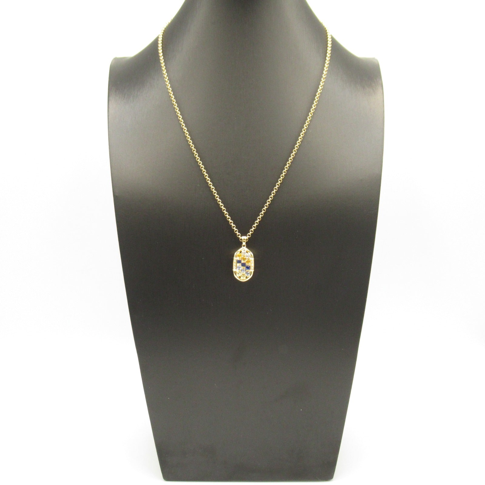 Sapphire Diamond Necklace K18 Yellow Gold