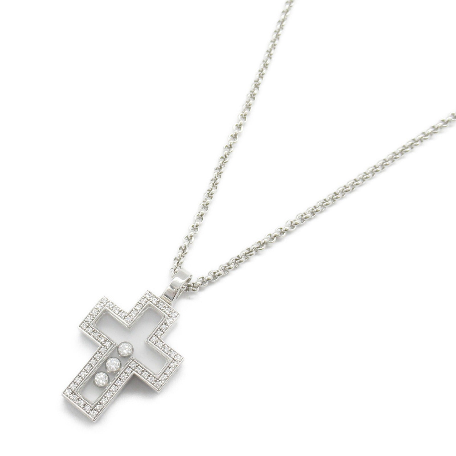 Chopard Happy Diamond Cross Necklace K18WG