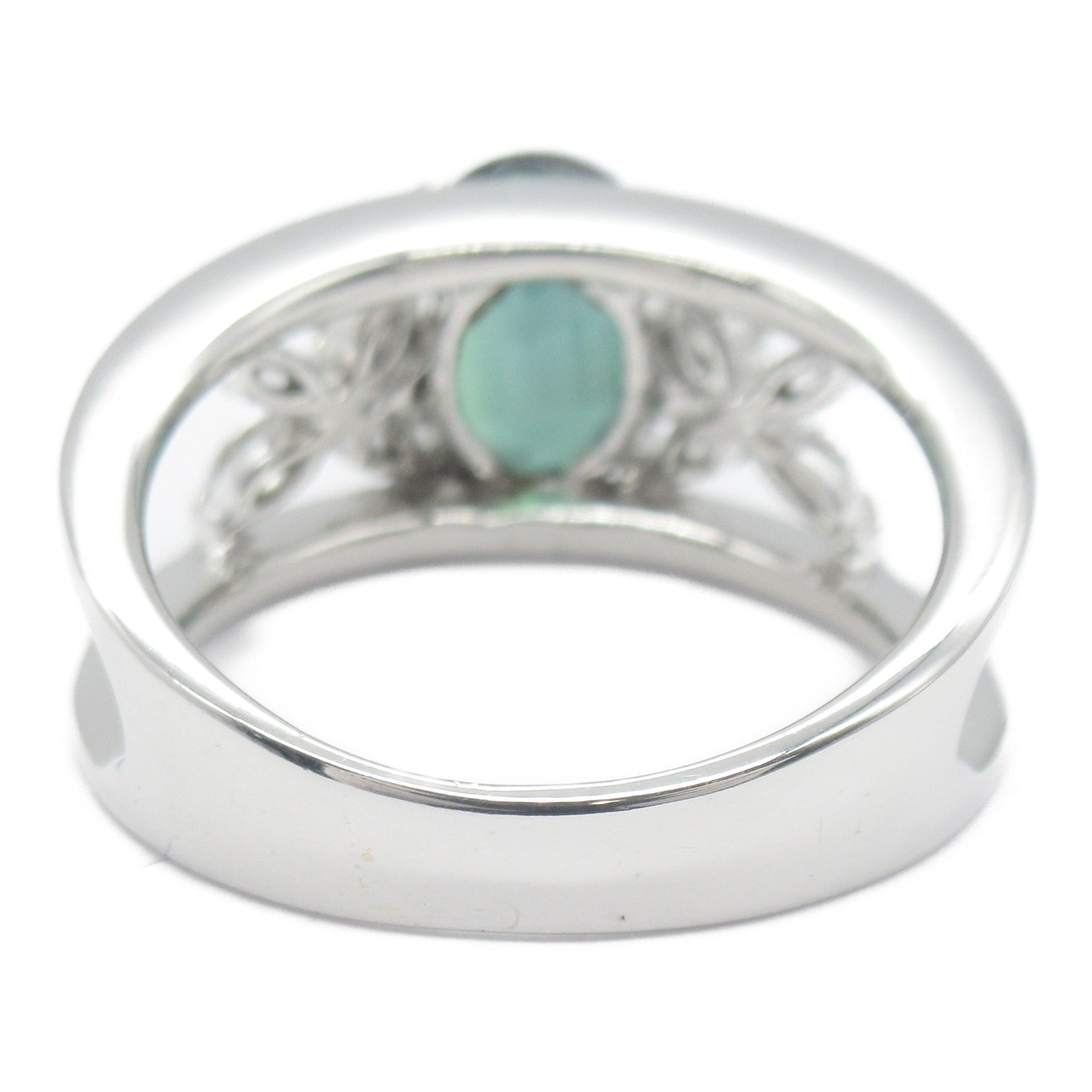 Tourmaline Diamond Ring K18WG White Gold