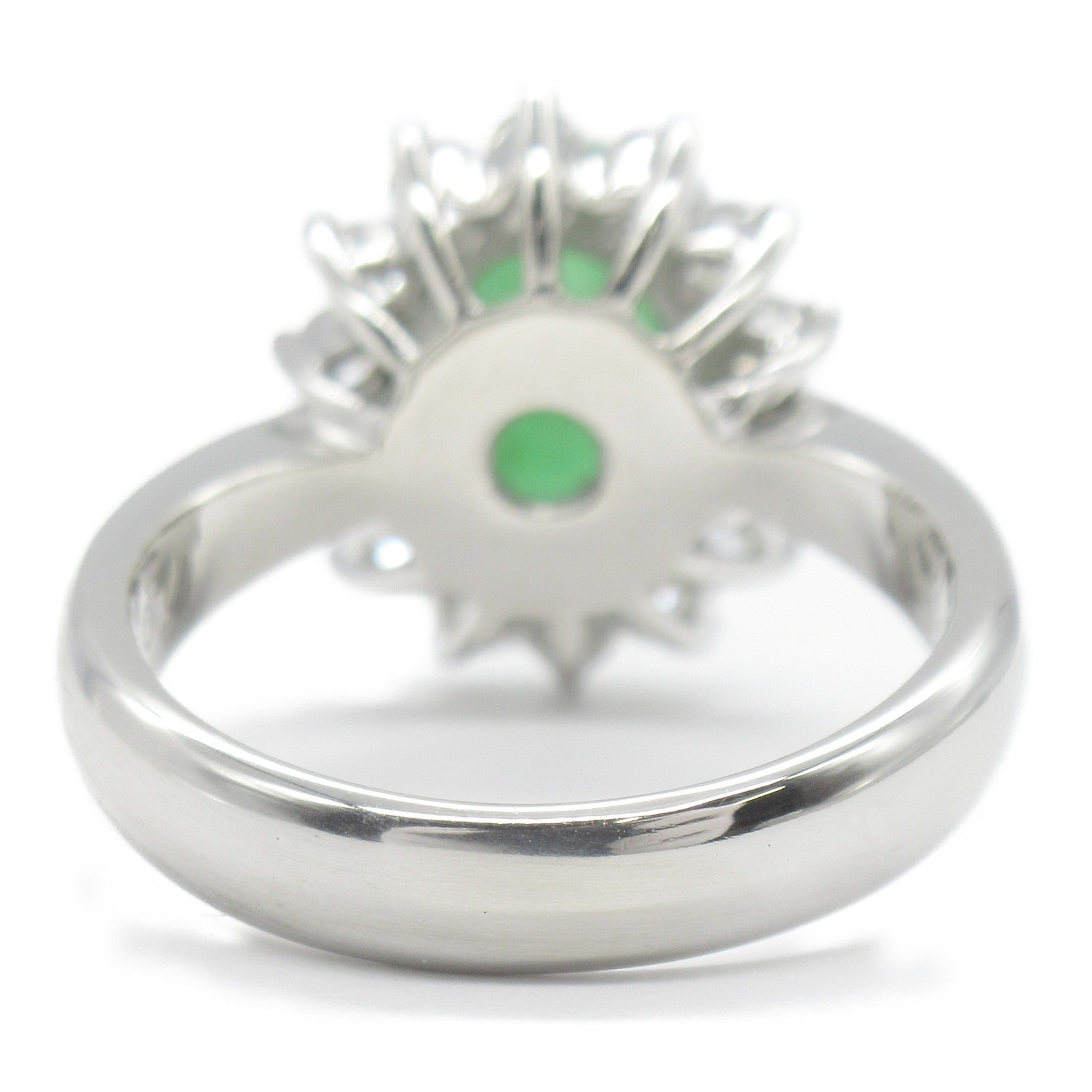 Jade Diamond Ring Pt900 Platinum Jewelry