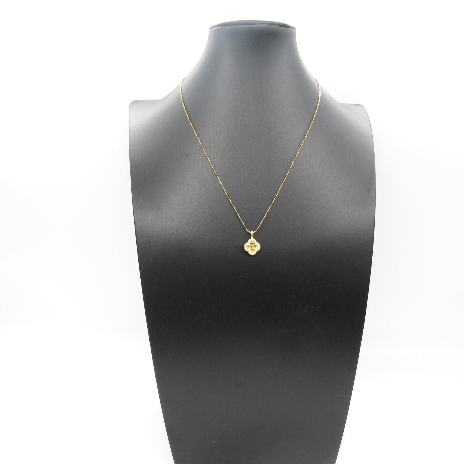 Yellow Sapphire Diamond Necklace K18 Gold