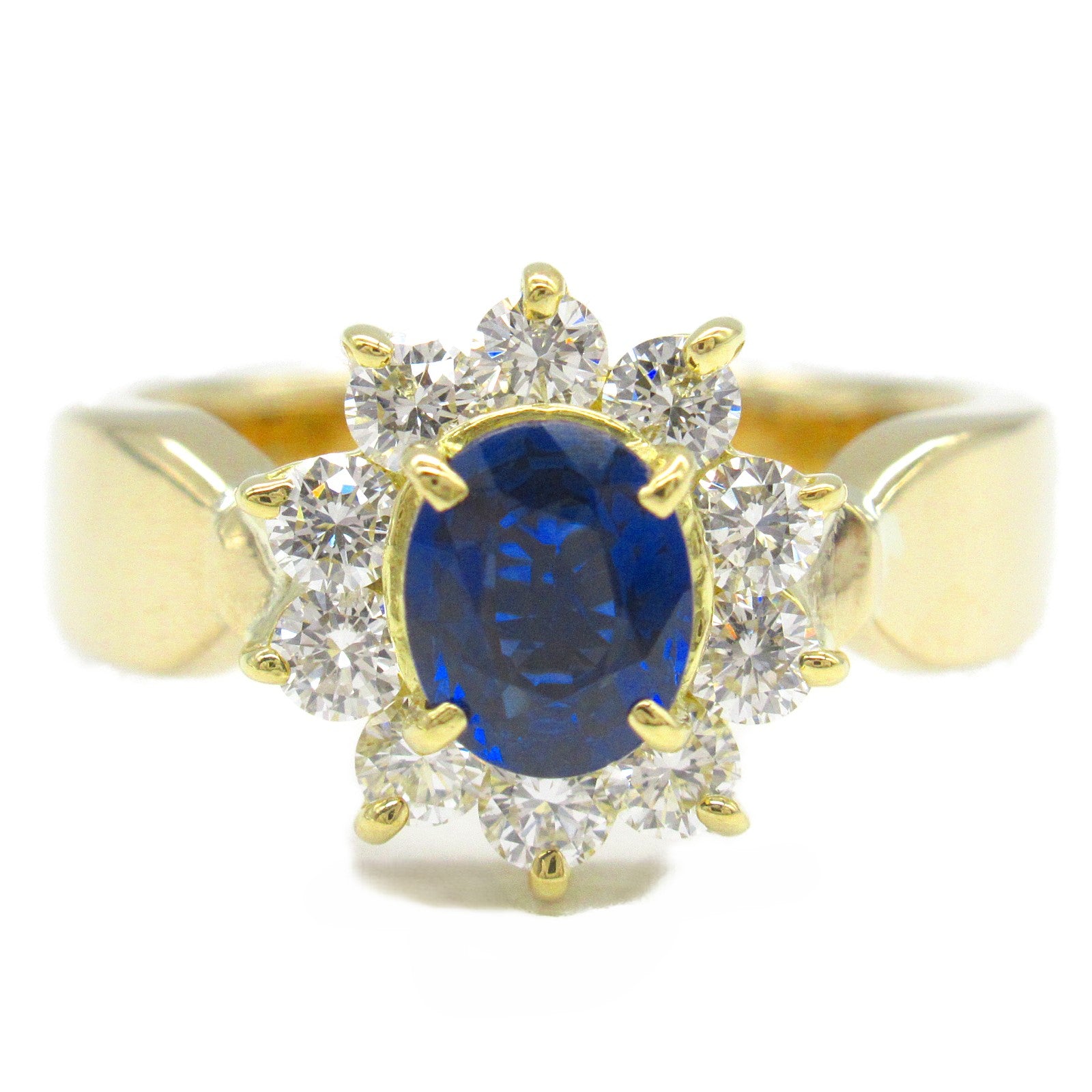 Sapphire Diamond Ring K18 Yellow Gold