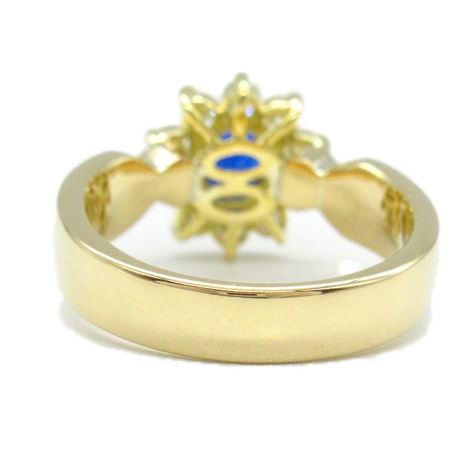 Sapphire Diamond Ring K18 Yellow Gold