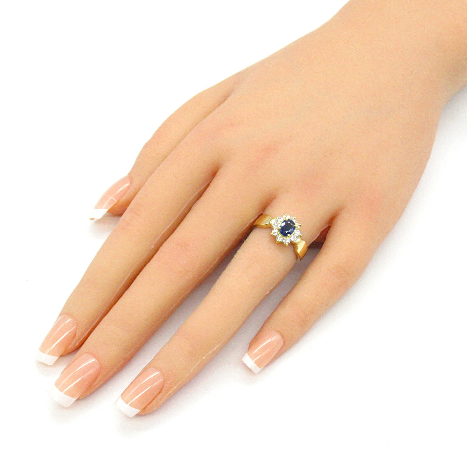 Sapphire Diamond Ring K18 Yellow Gold