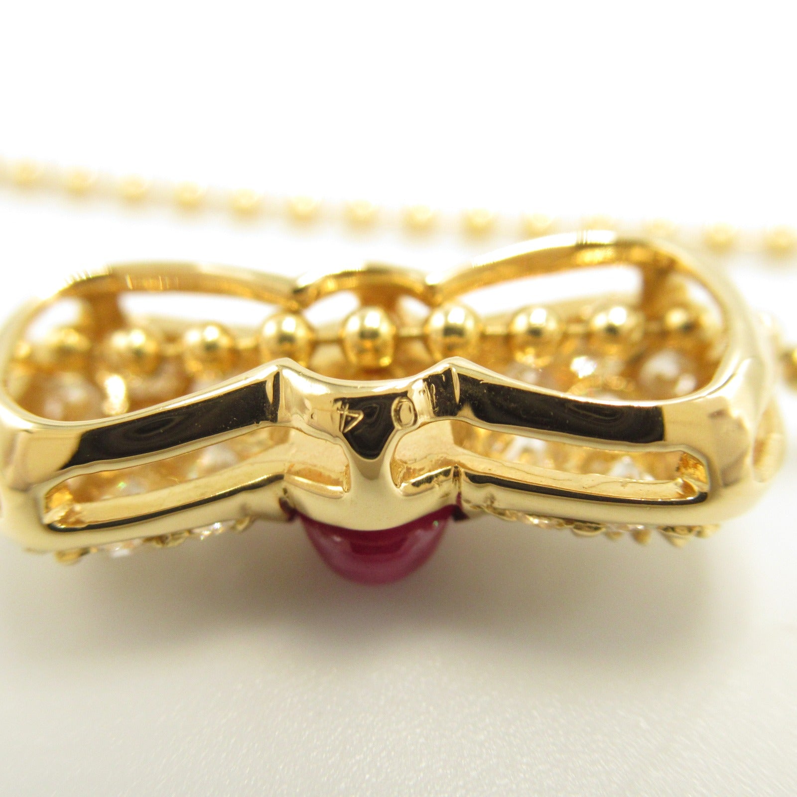 Ruby Diamond Necklace K18 Yellow Gold