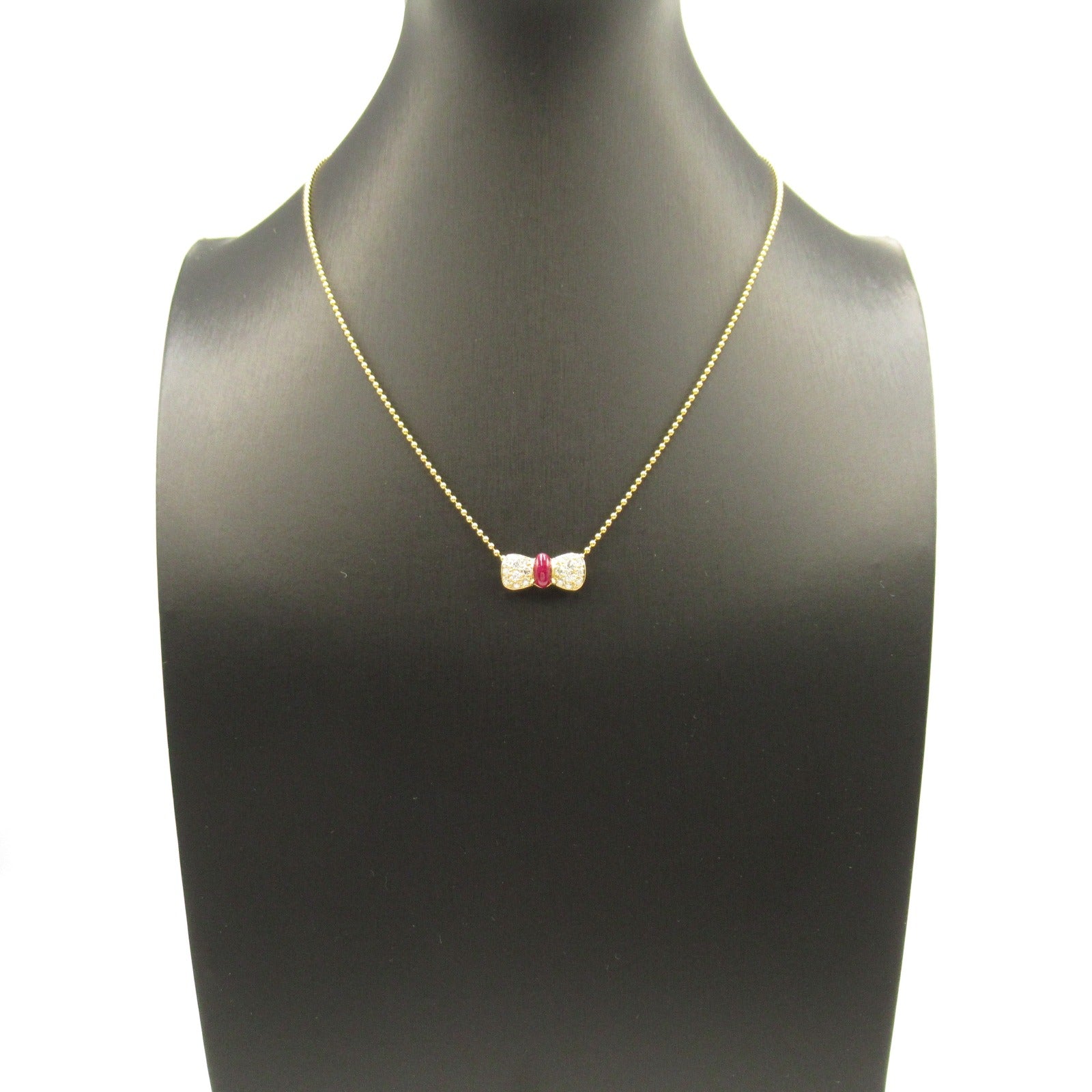 Ruby Diamond Necklace K18 Yellow Gold