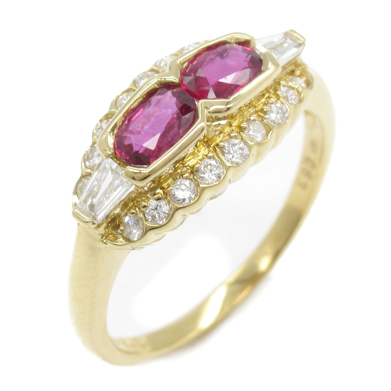 Ruby Diamond Ring K18 Yellow Gold