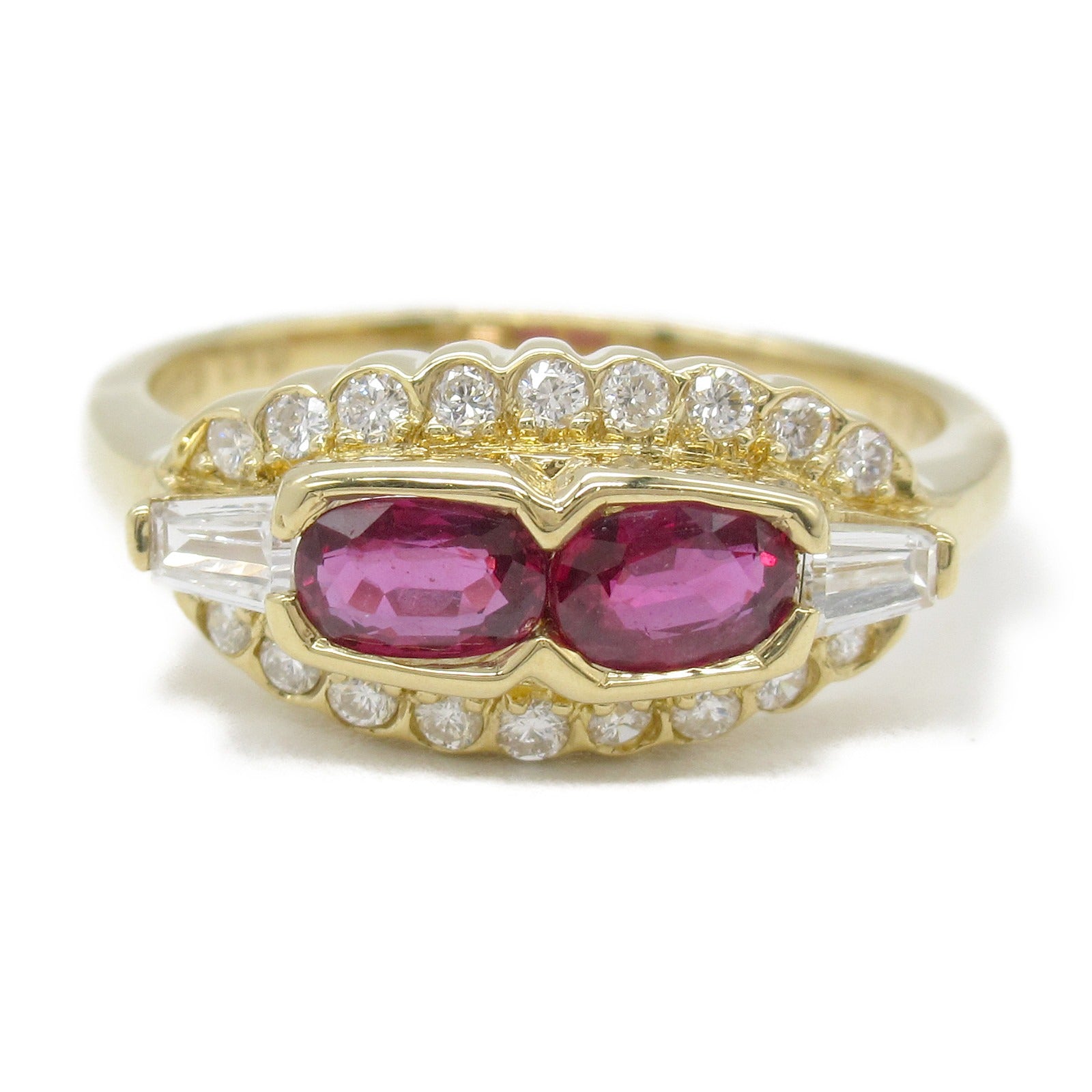 Ruby Diamond Ring K18 Yellow Gold