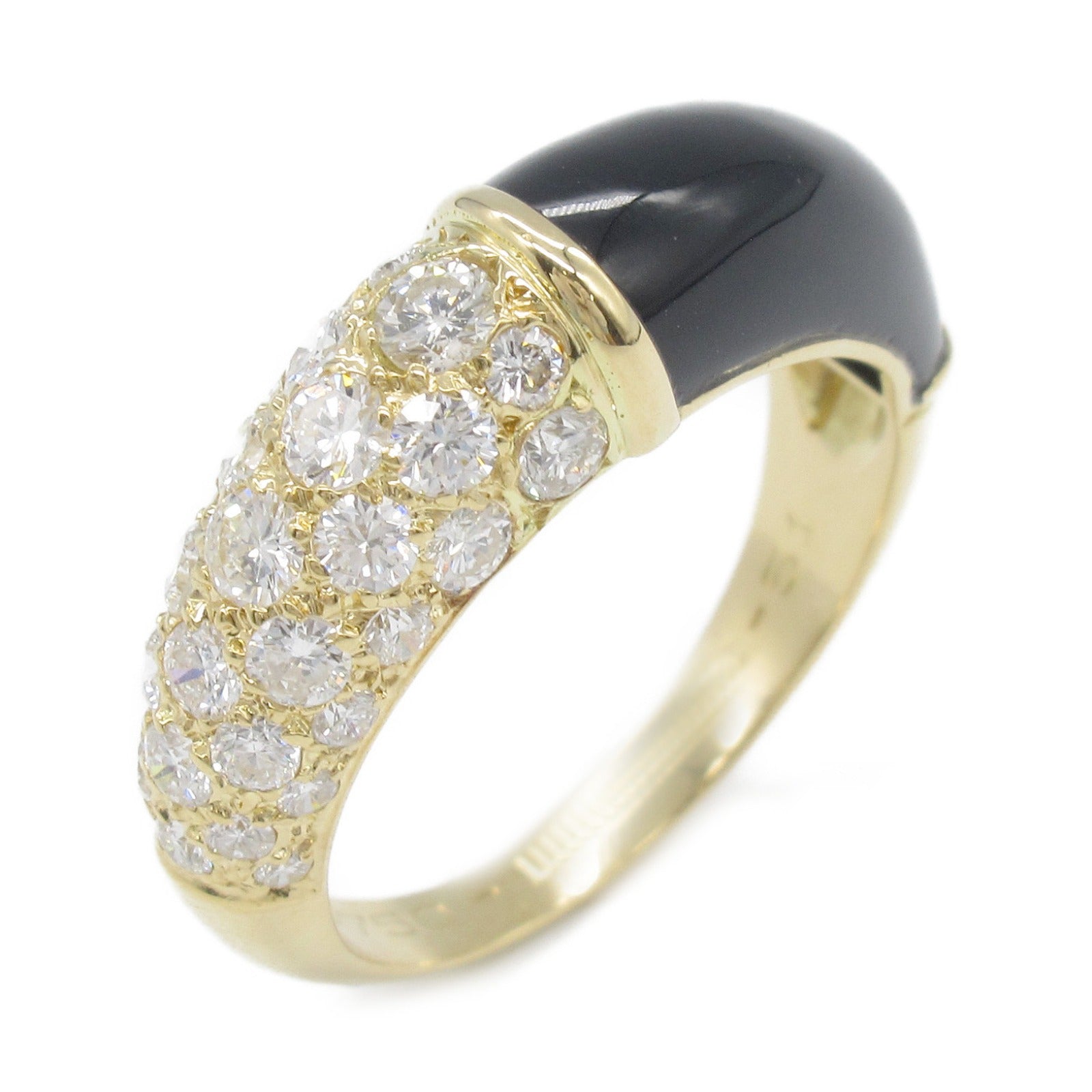 Cartier Onyx Diamond Ring K18 Yellow Gold