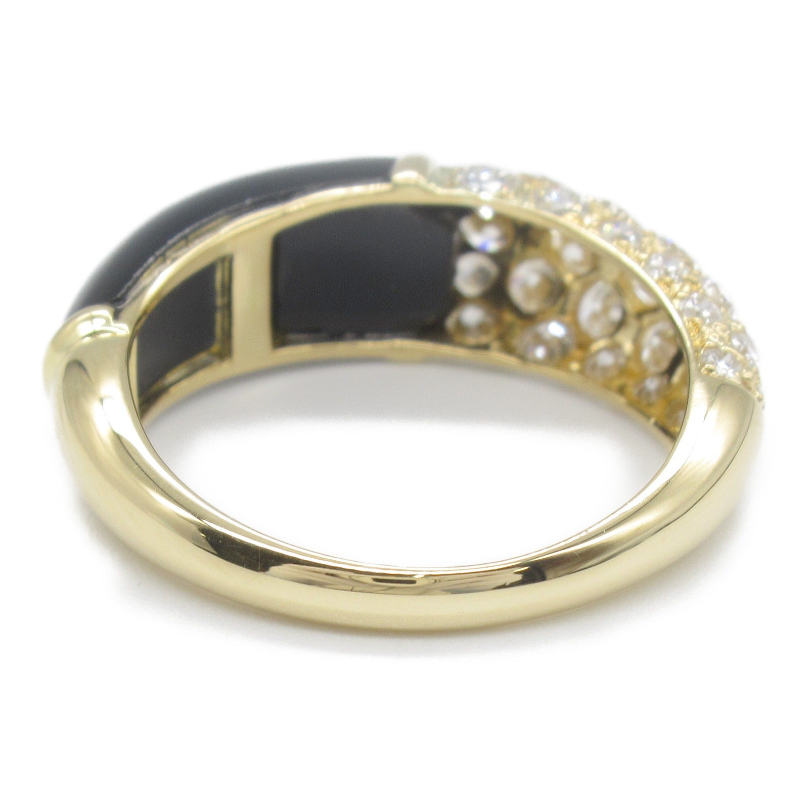 Cartier Onyx Diamond Ring K18 Yellow Gold