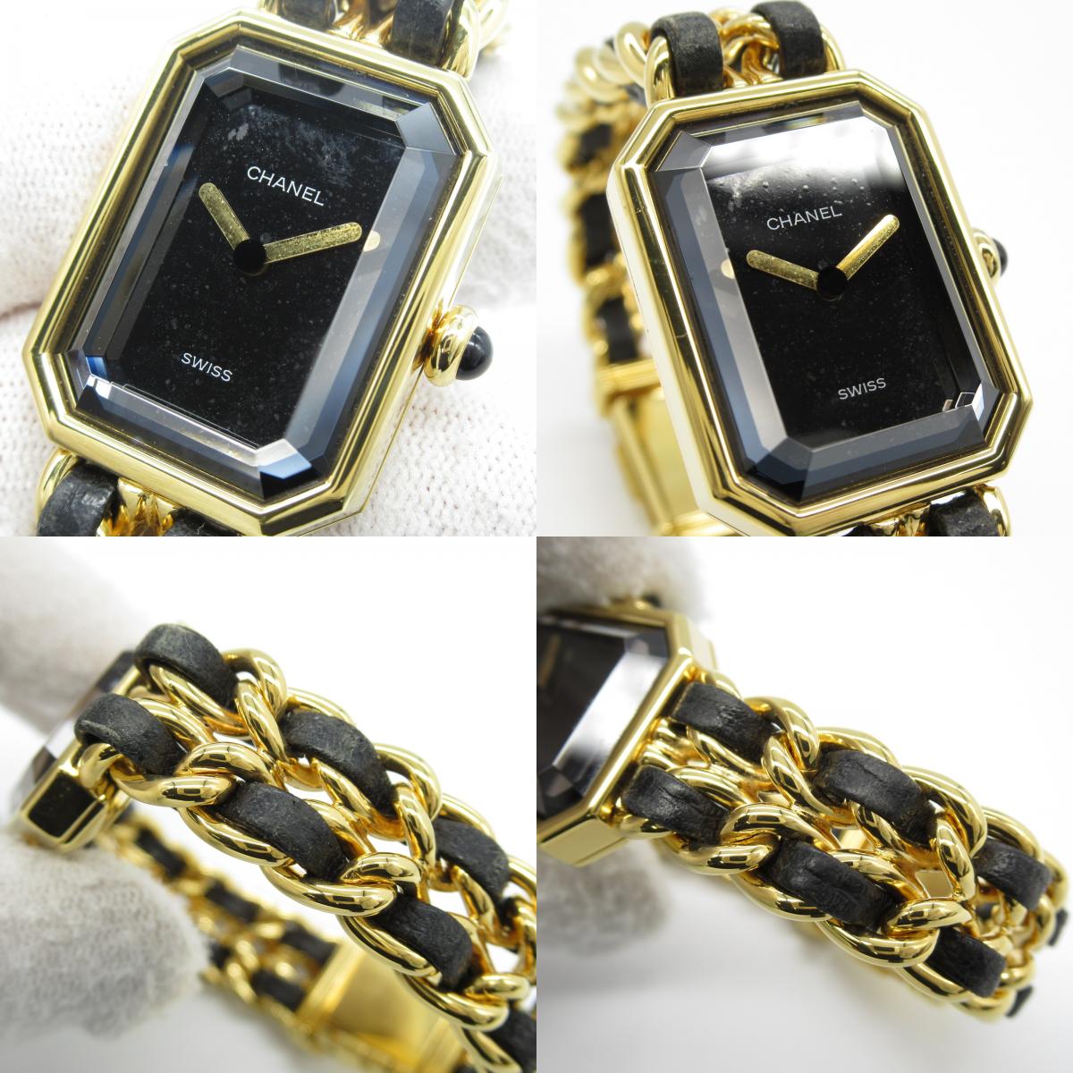 Chanel Premiere S Quartz Watch Gold Plated Leather