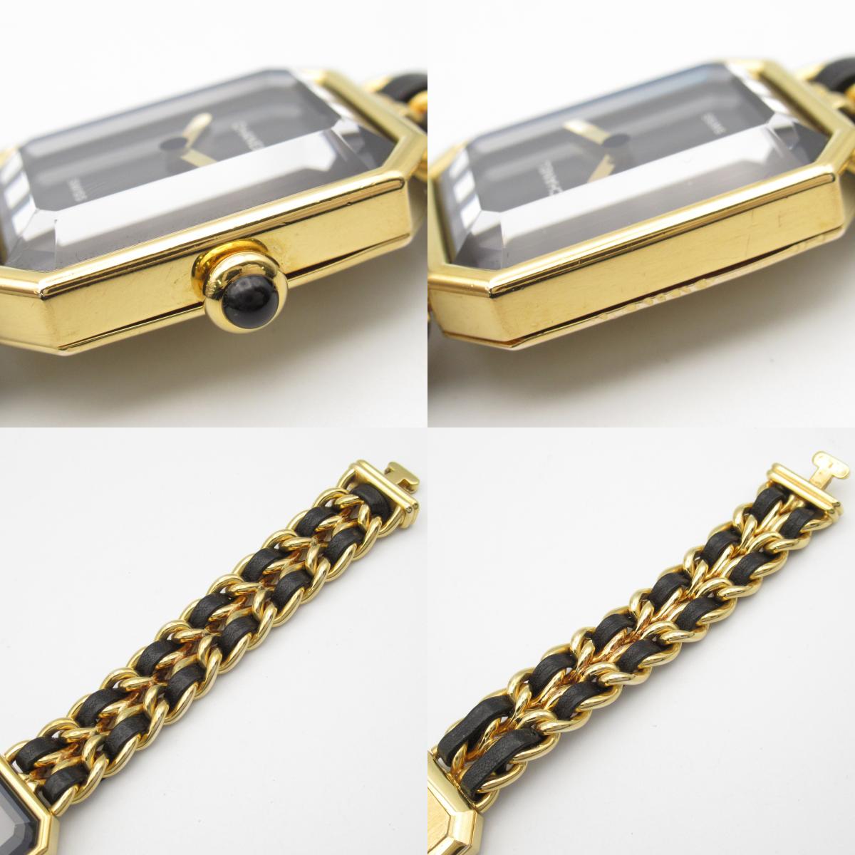 Chanel Premiere L Watch Gold Plated Leather H0001