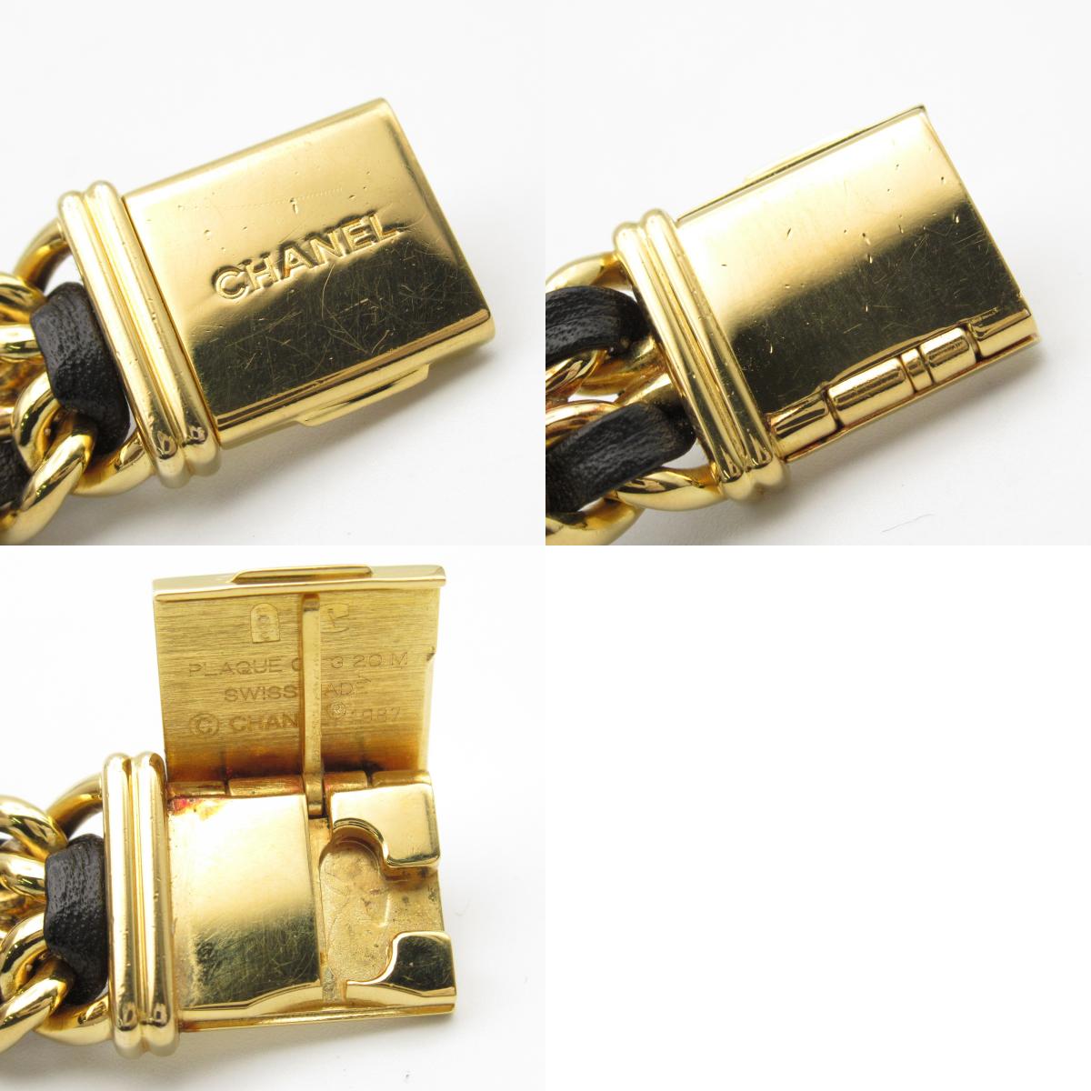 Chanel Premiere L Watch Gold Plated Leather H0001