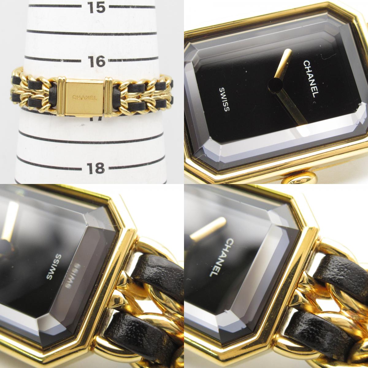 Chanel Premiere L Watch Gold Plated Leather H0001