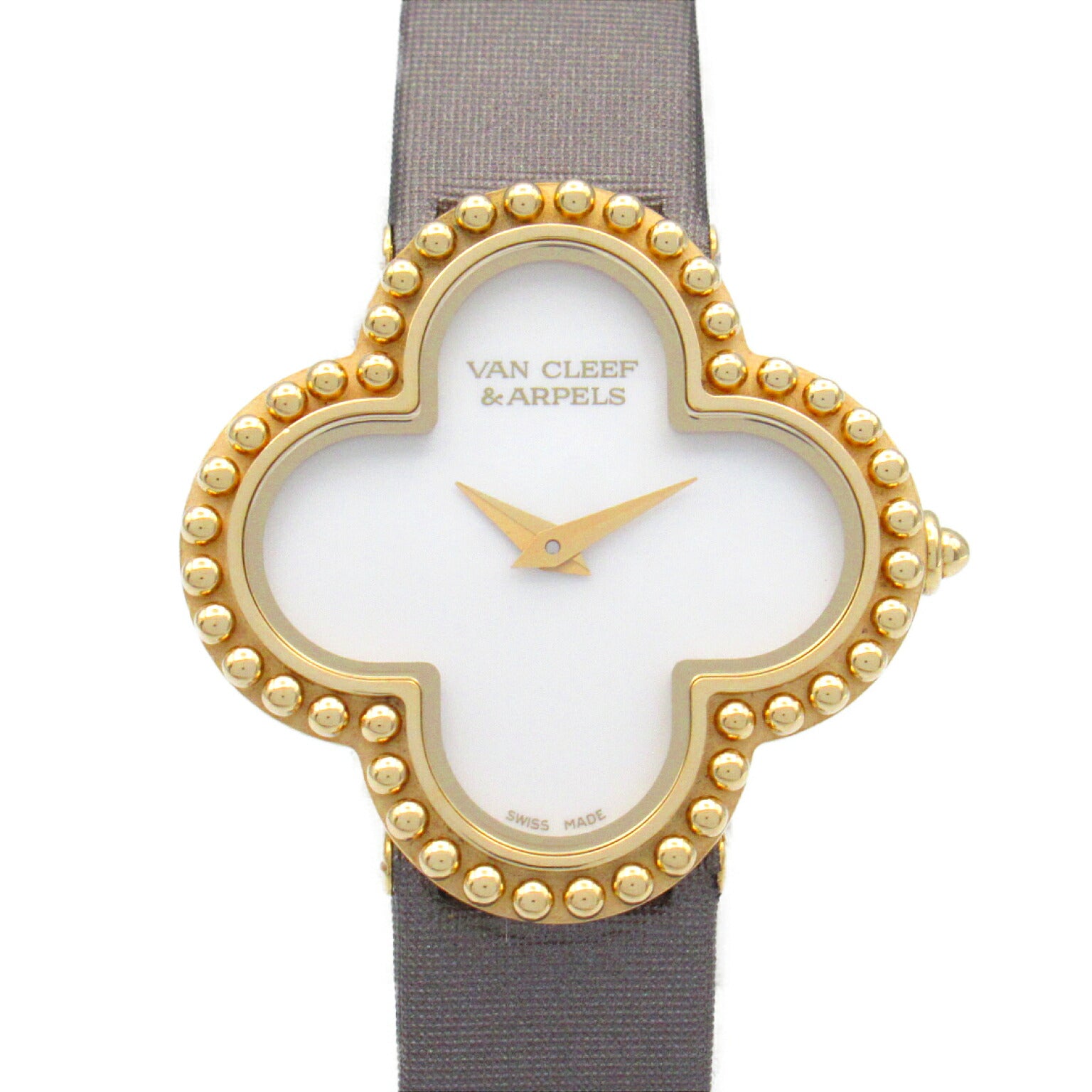 Van Cleef & Arpels Alhambra Watch K18 Yellow Gold Leather