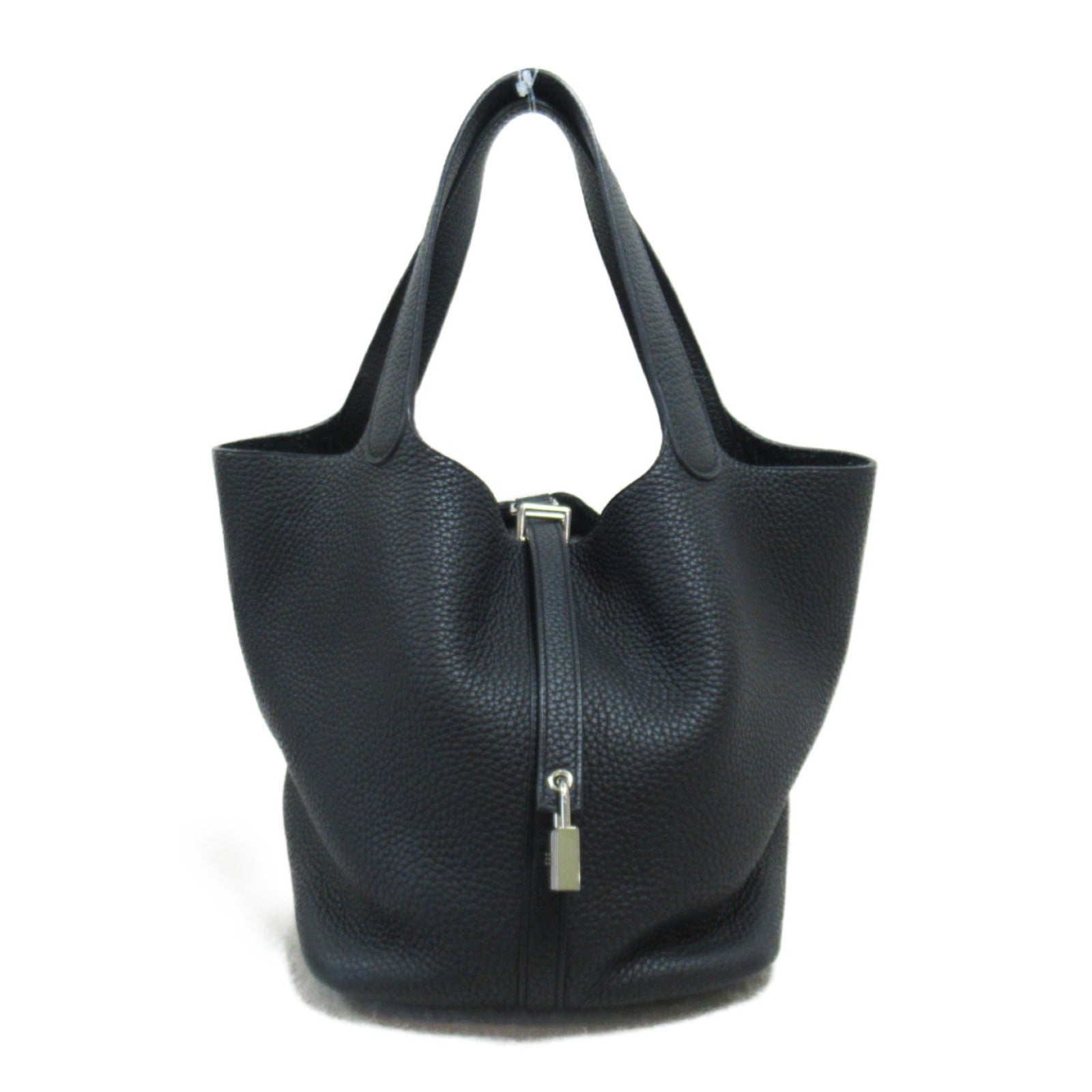 Hermes Picotin Lock MM Leather Handbag Black