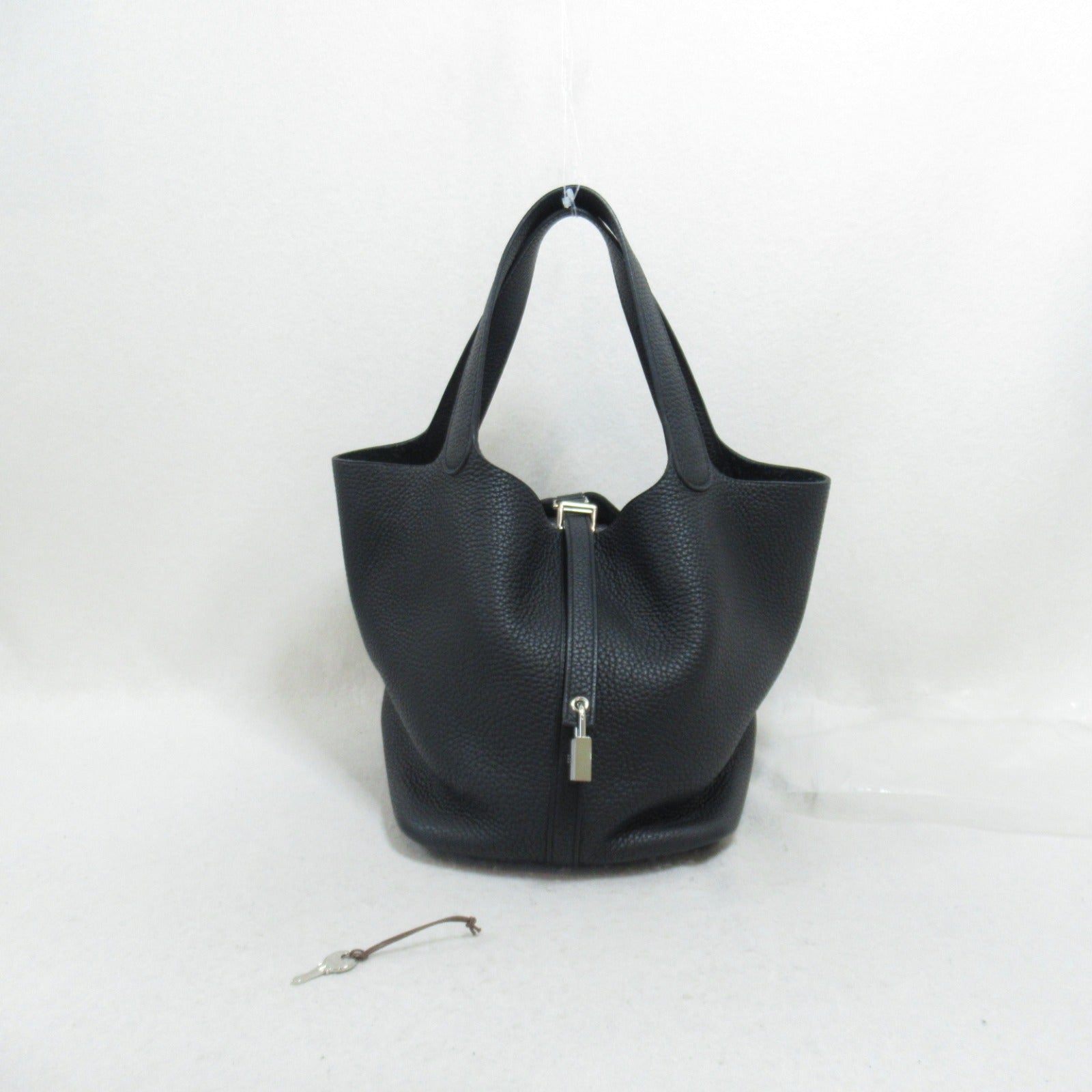 Hermes Picotin Lock MM Leather Handbag Black