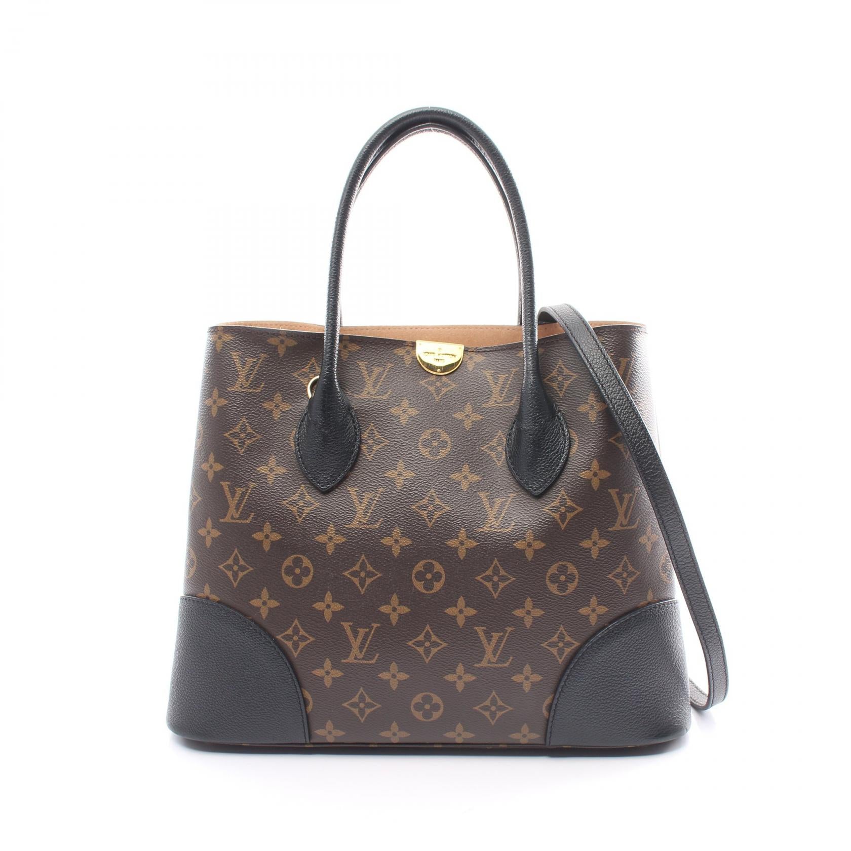 Louis Vuitton Monogram Canvas Leather Tote Bag M41595