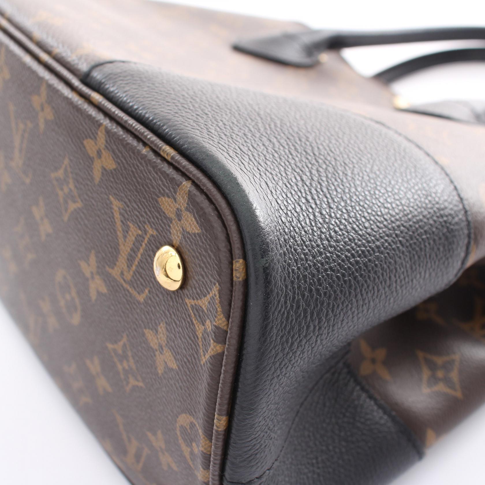 Louis Vuitton Monogram Canvas Leather Tote Bag M41595