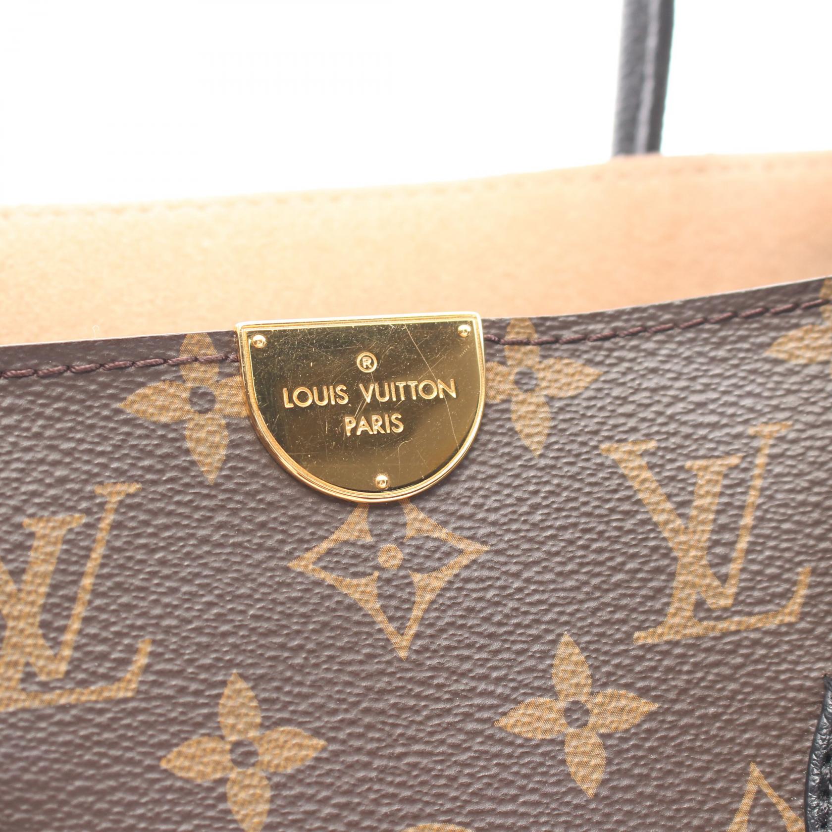 Louis Vuitton Monogram Canvas Leather Tote Bag M41595