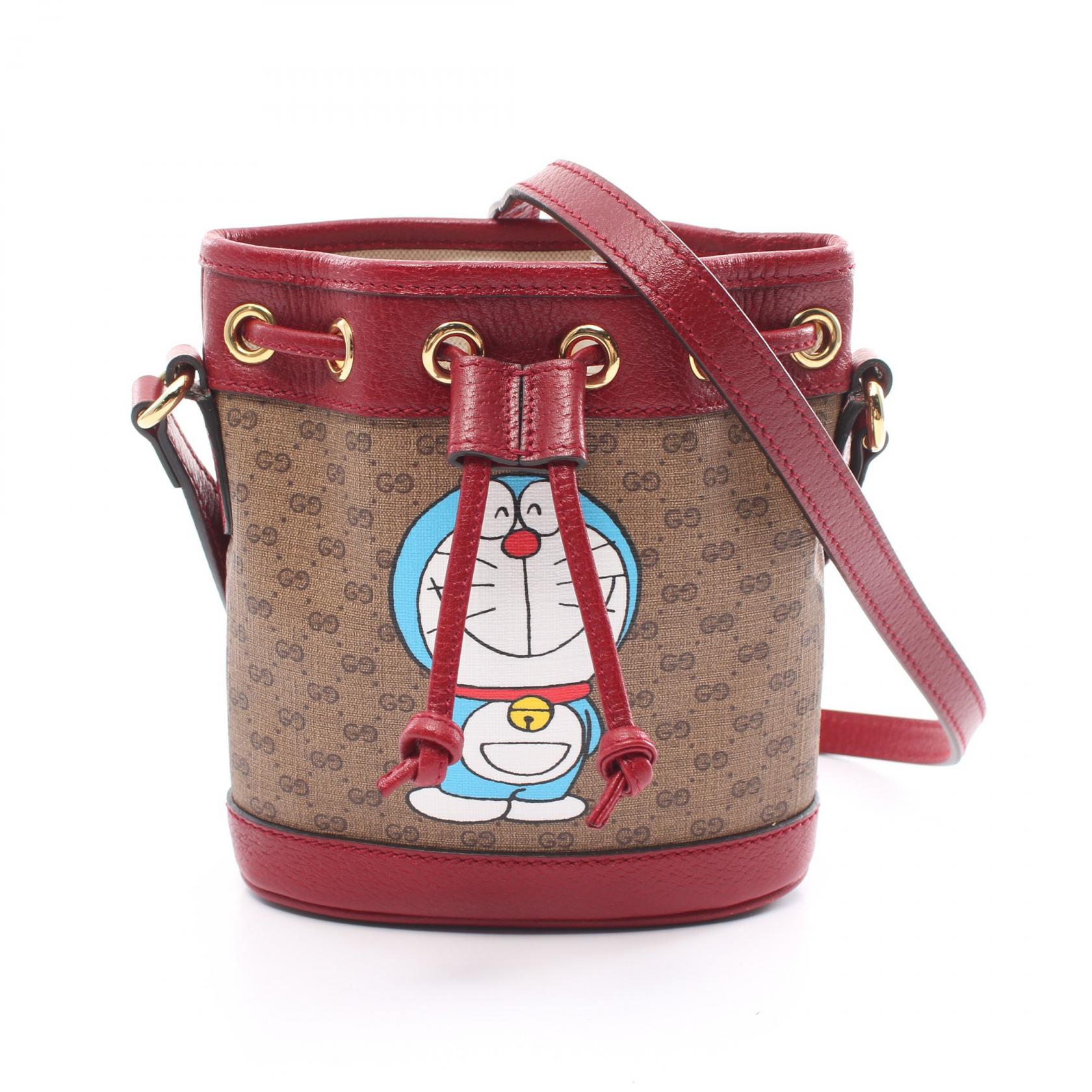 Gucci Doraemon Mini Bucket Bag Canvas Shoulder Bag 647801 in Great Condition