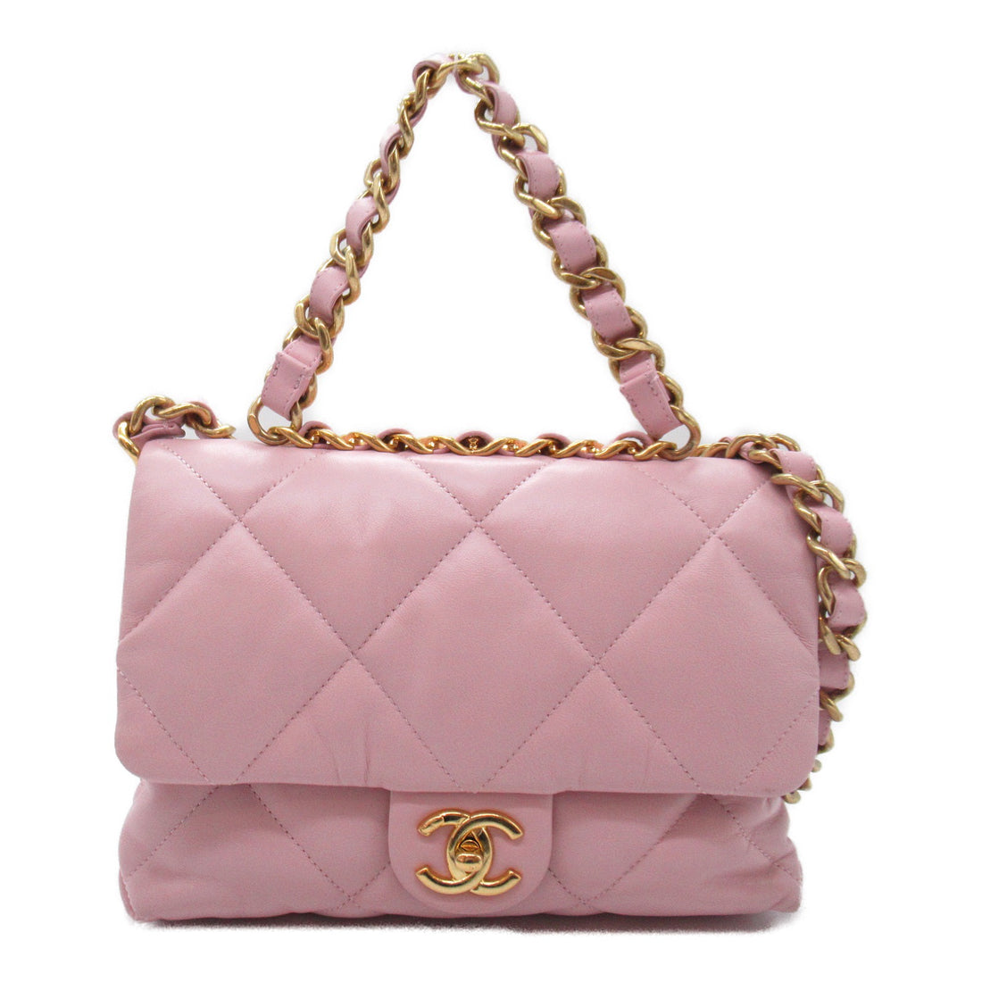 Chanel Pink Calf Leather Chain Shoulder Bag