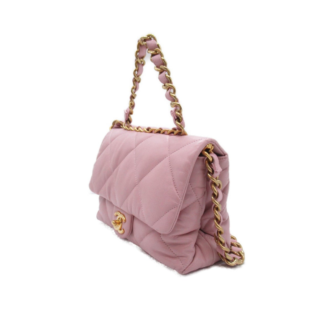 Chanel Pink Calf Leather Chain Shoulder Bag