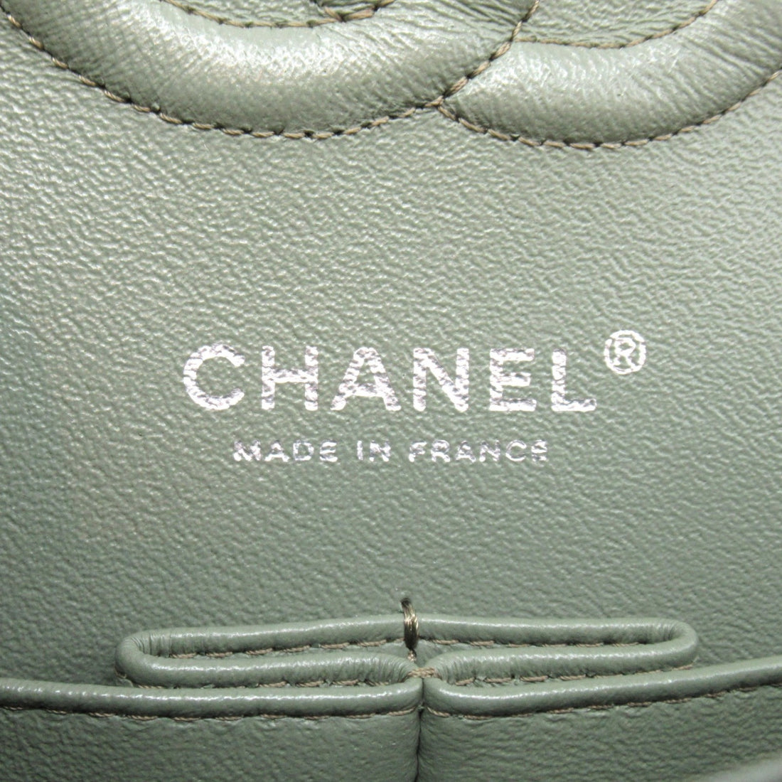 Chanel V-Stitch Chain Shoulder Bag Caviar Khaki