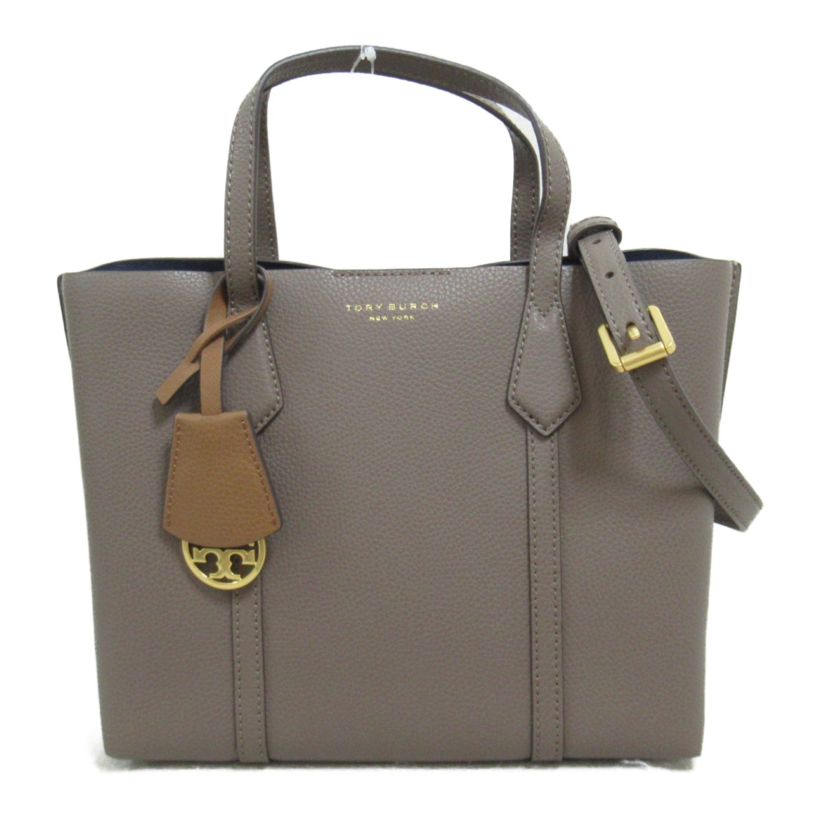 Tory Burch 2way Leather Tote Bag Gray