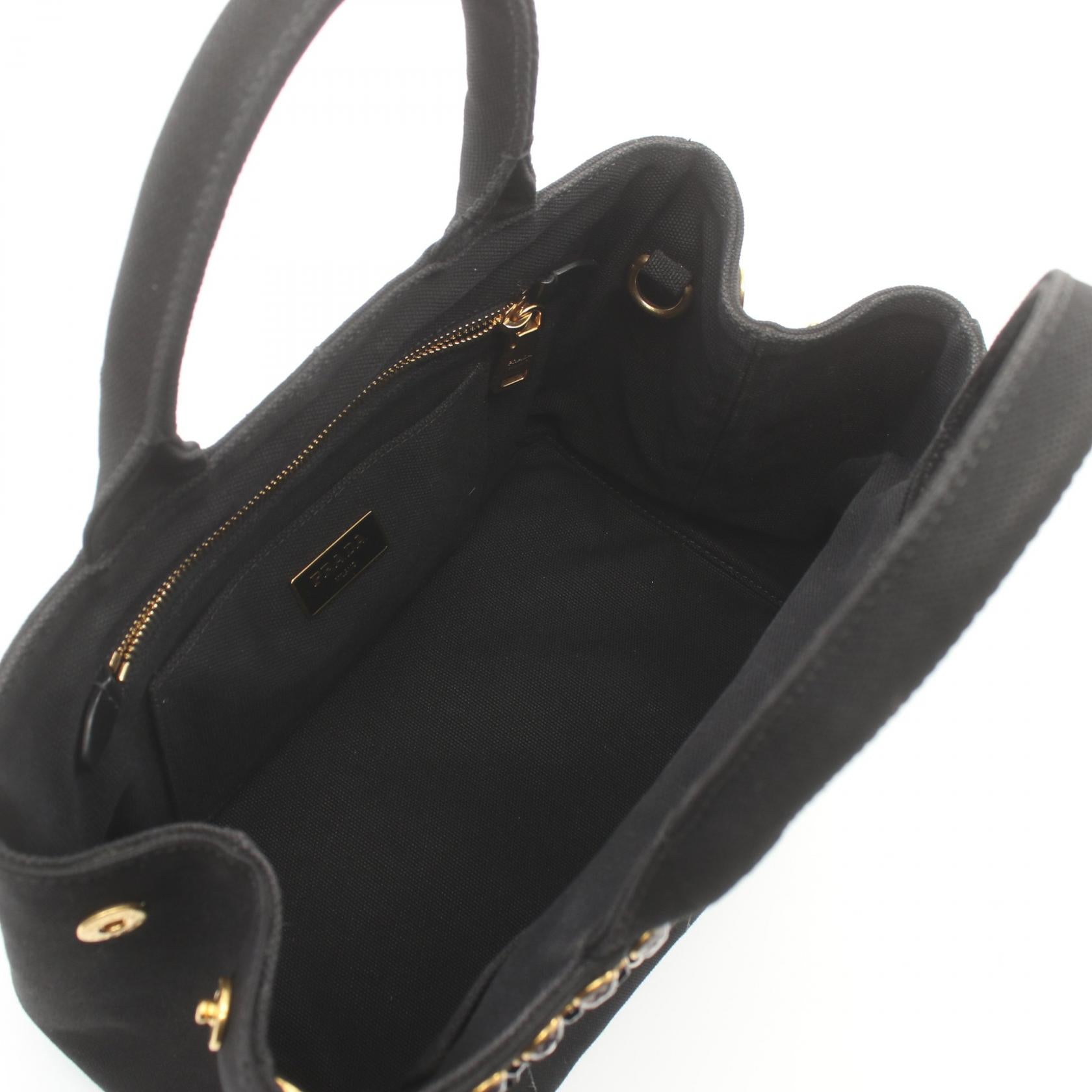 Prada Canapa Canvas Tote Bag Black B2439O