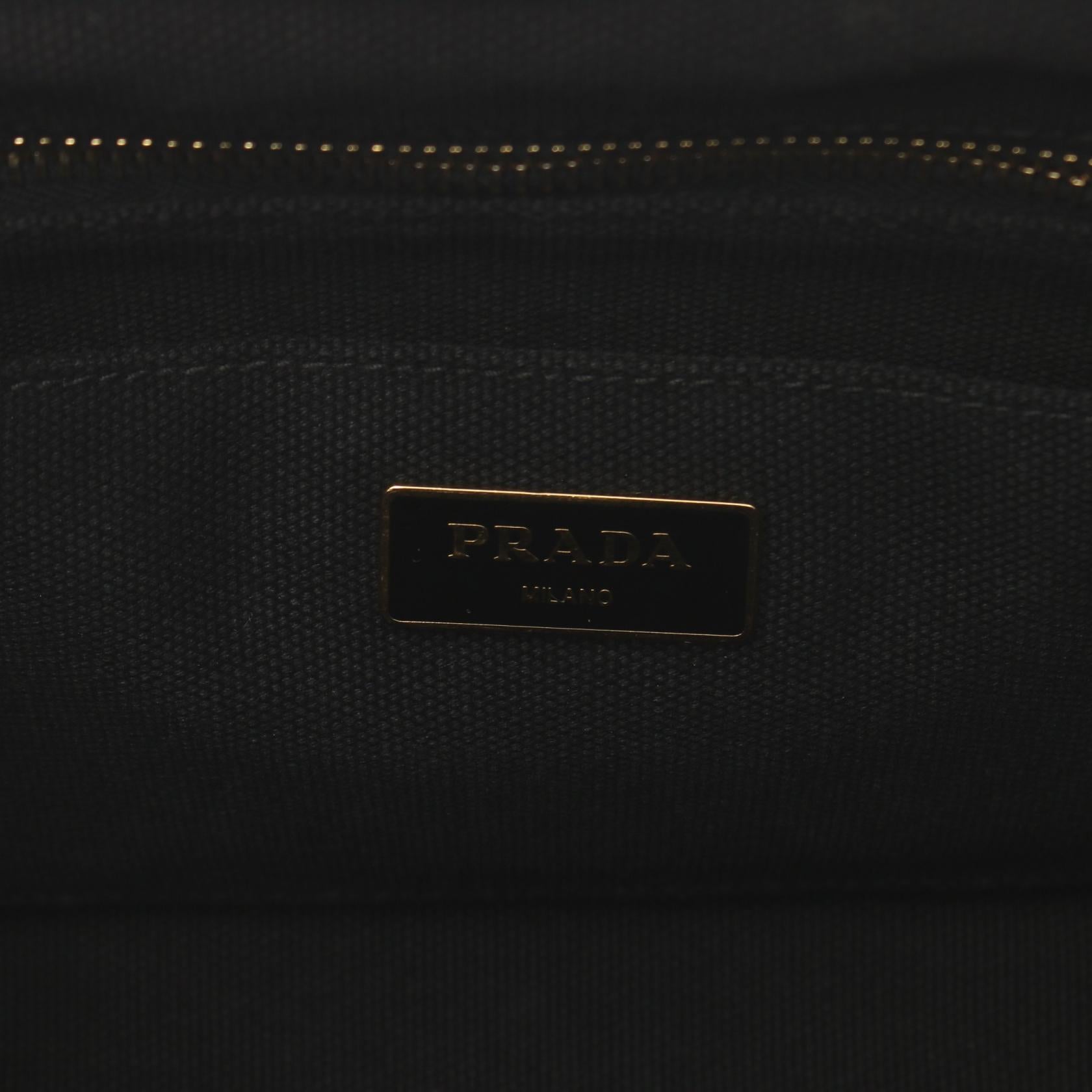 Prada Canapa Canvas Tote Bag Black B2439O