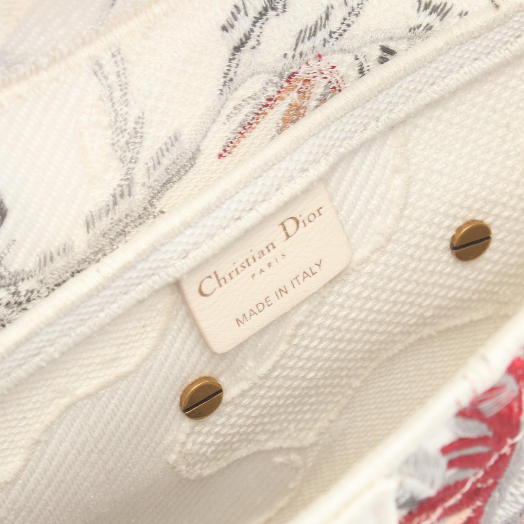 Dior Canvas Saddle Handbag White Multicolor