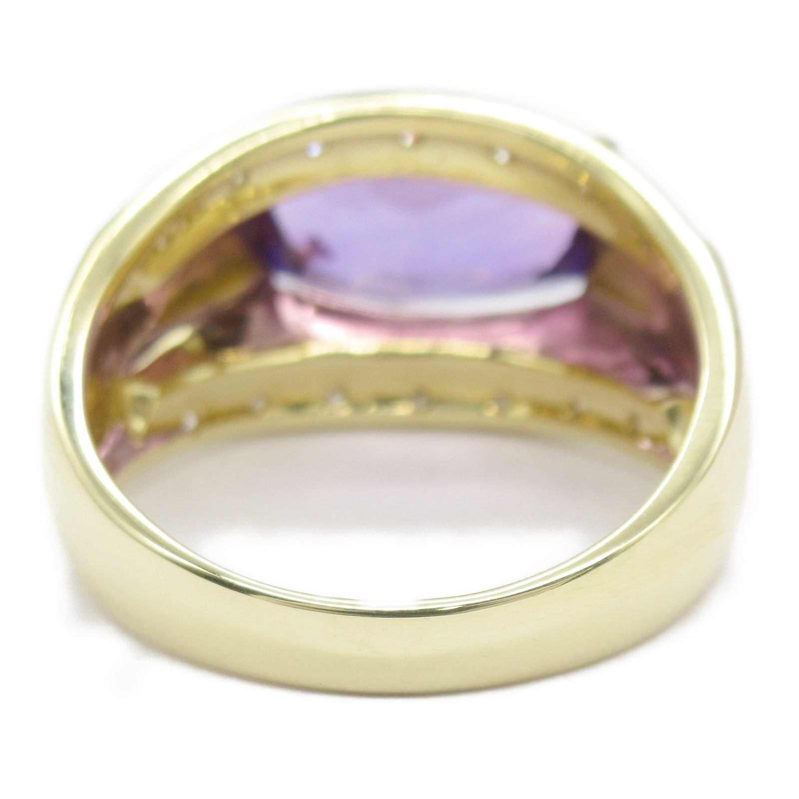 Amethyst Diamond K18 Yellow Gold Ring