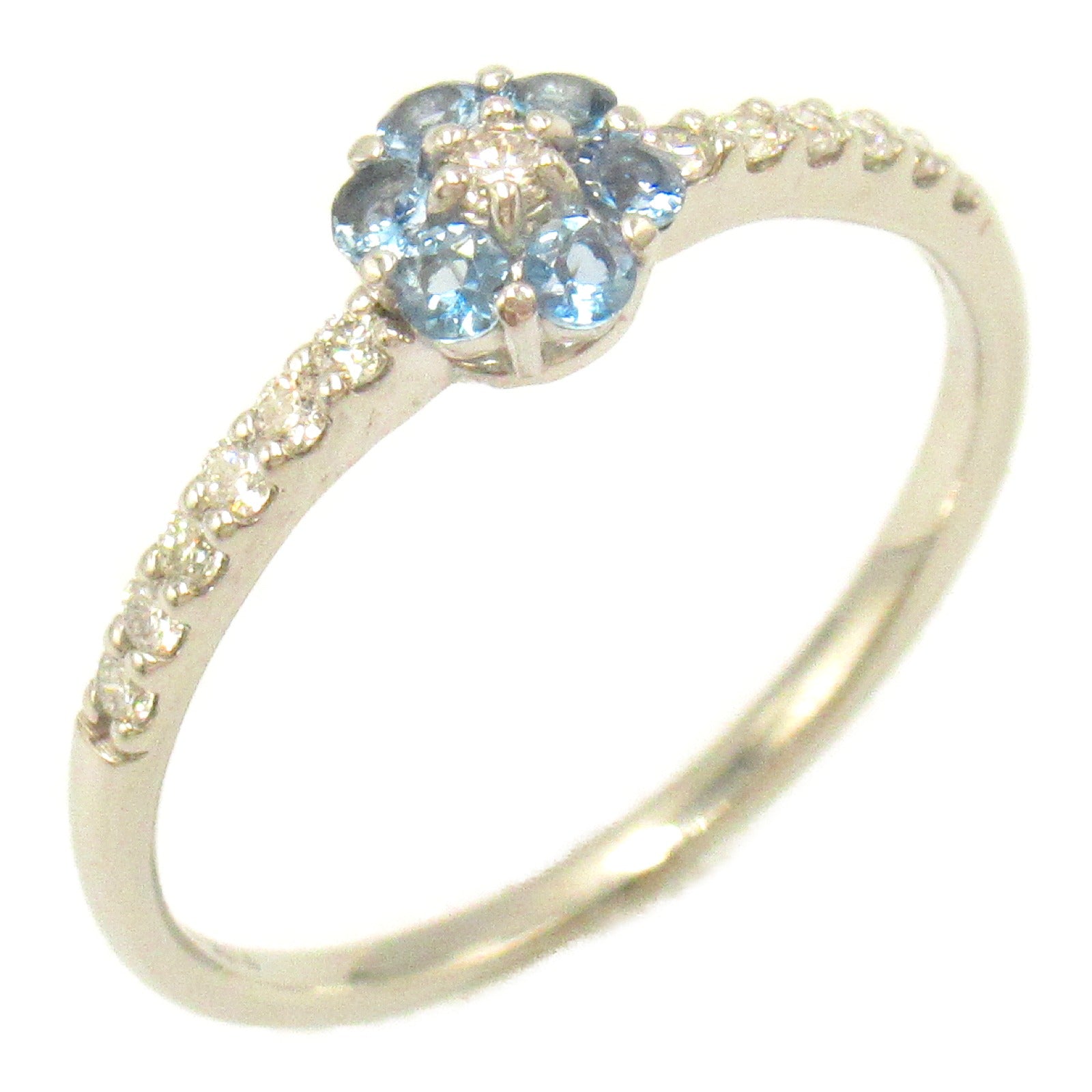 Aquamarine Diamond Ring Pt900 Platinum