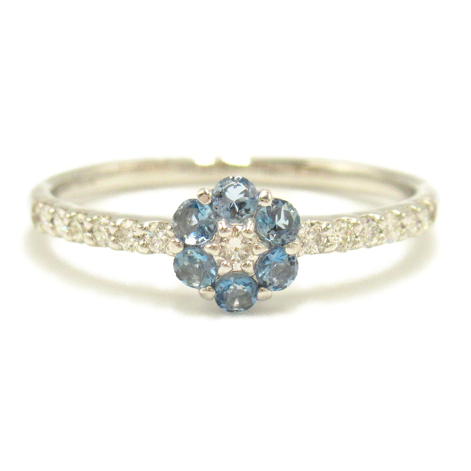 Aquamarine Diamond Ring Pt900 Platinum