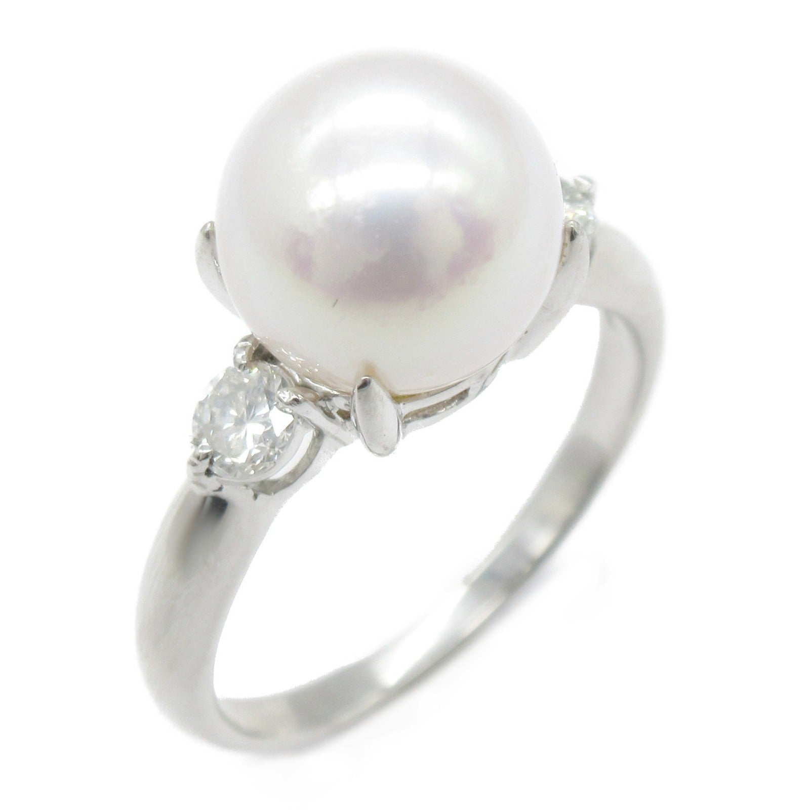 Akoya Pearl Diamond Ring Pt900 Platinum