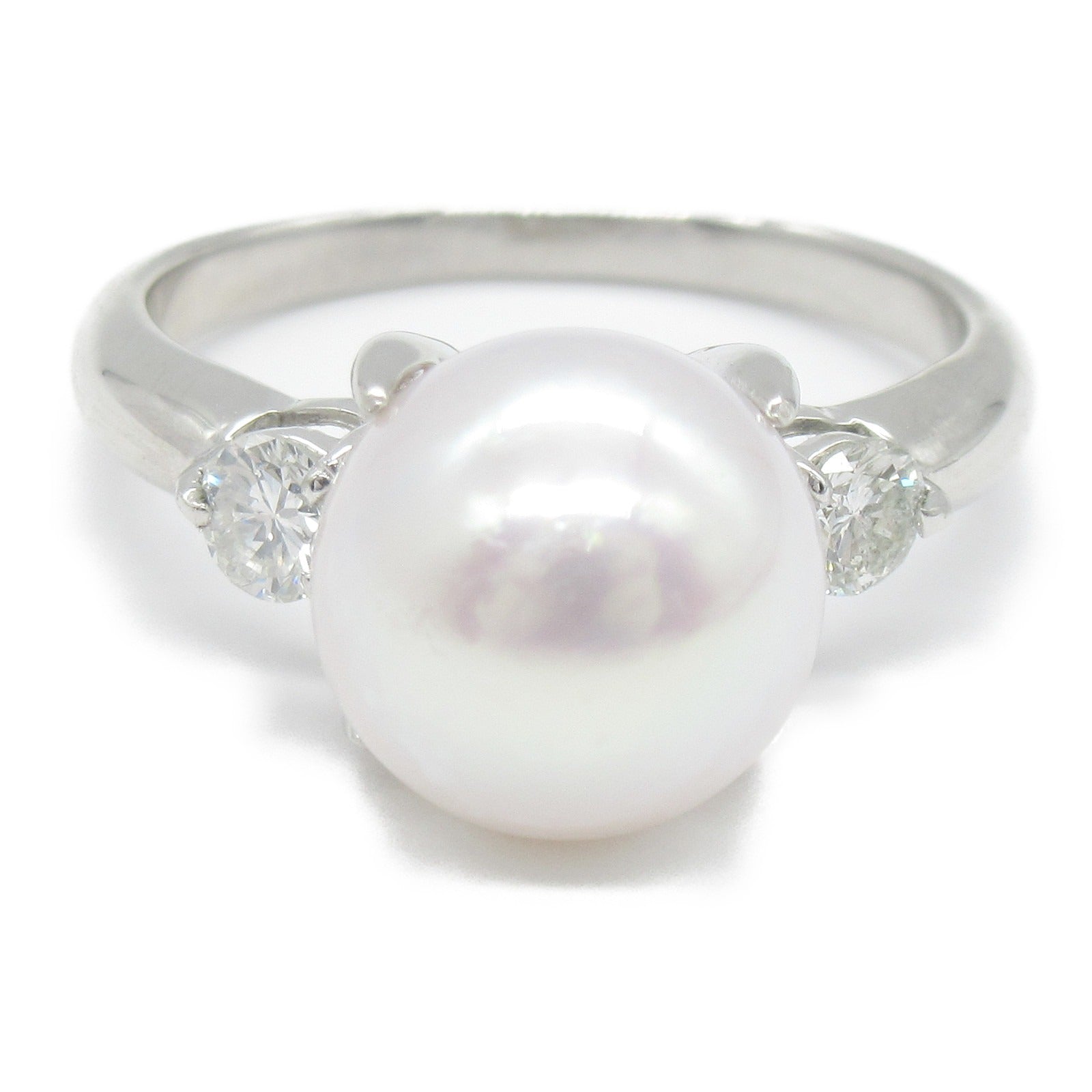 Akoya Pearl Diamond Ring Pt900 Platinum