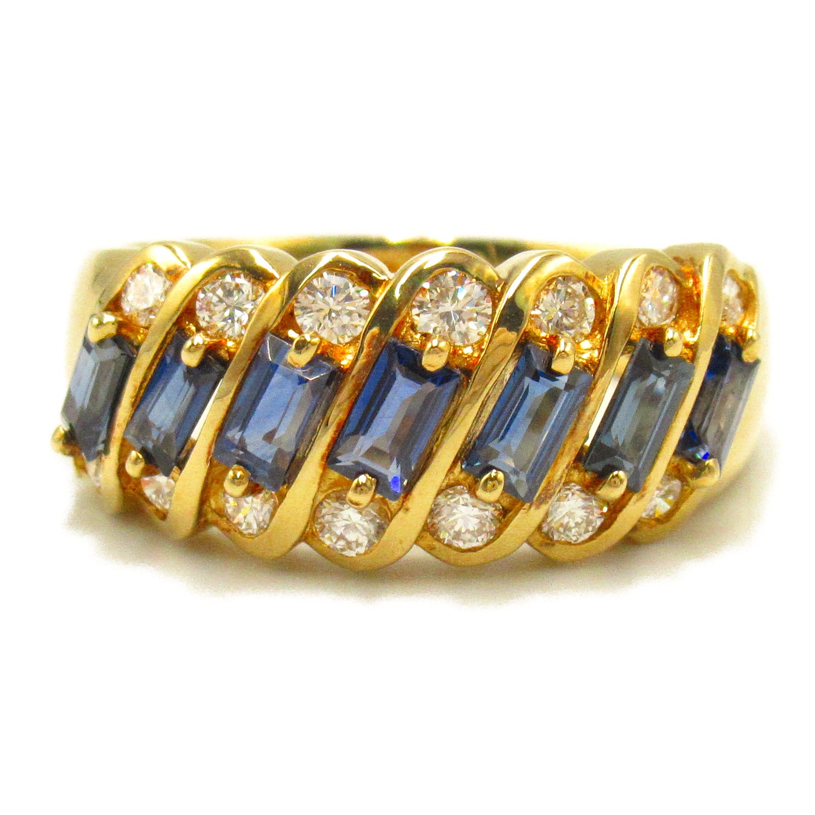 Pola Sapphire Diamond Ring K18 Yellow Gold