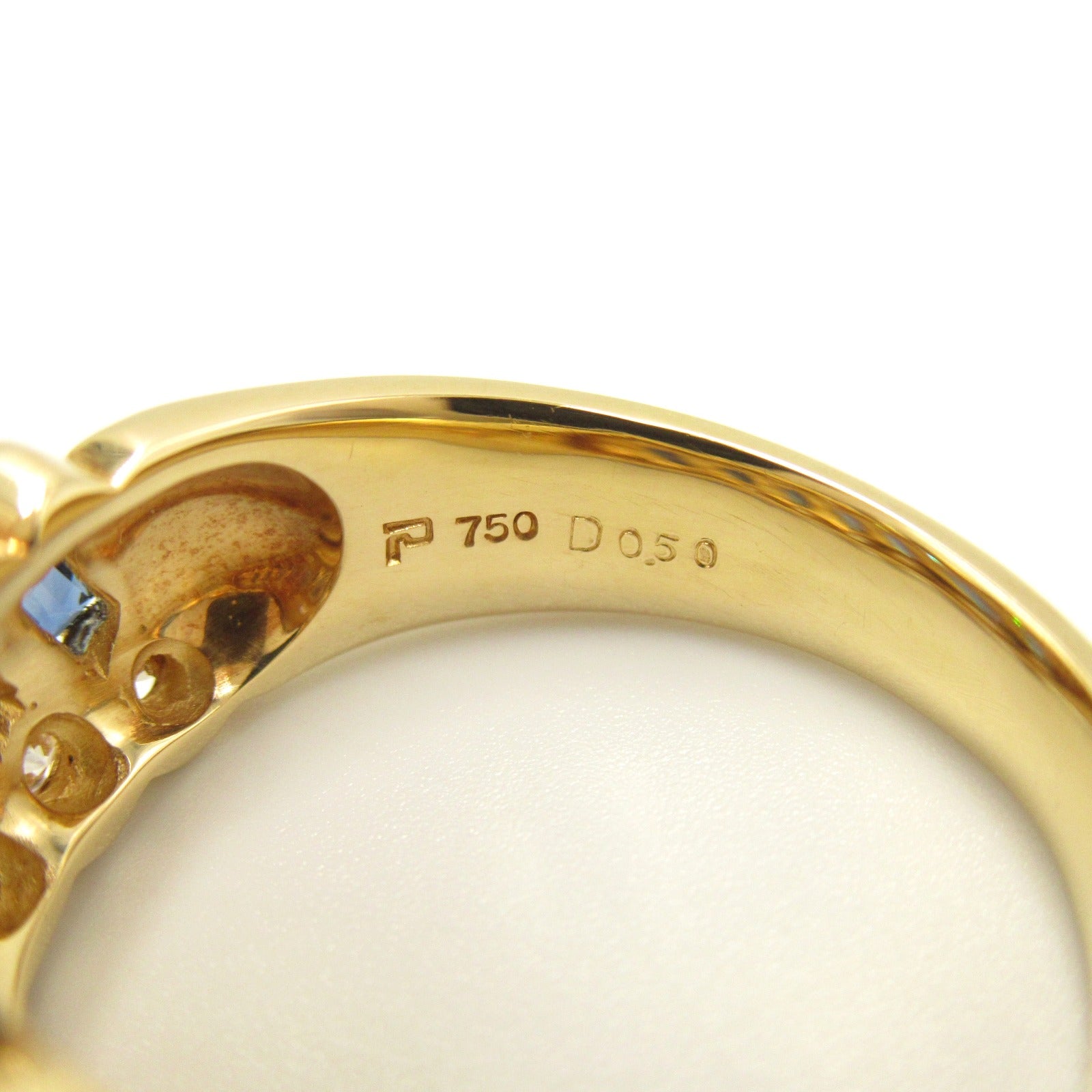 Pola Sapphire Diamond Ring K18 Yellow Gold