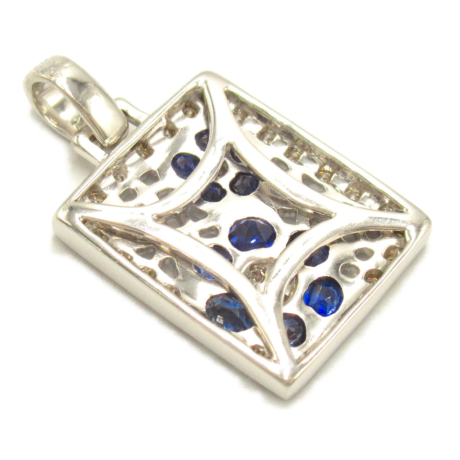 Sapphire Diamond Pendant K18WG White Gold