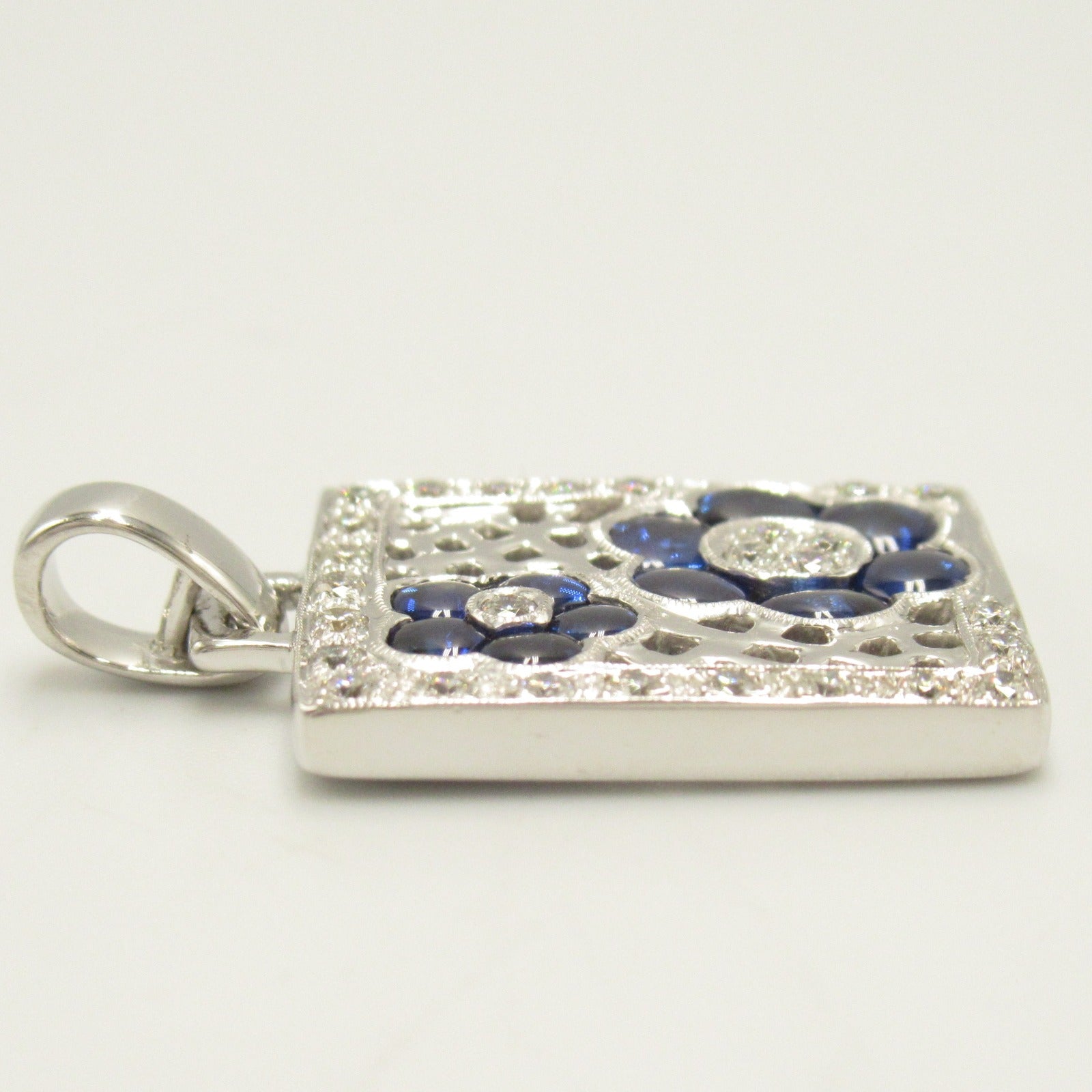 Sapphire Diamond Pendant K18WG White Gold