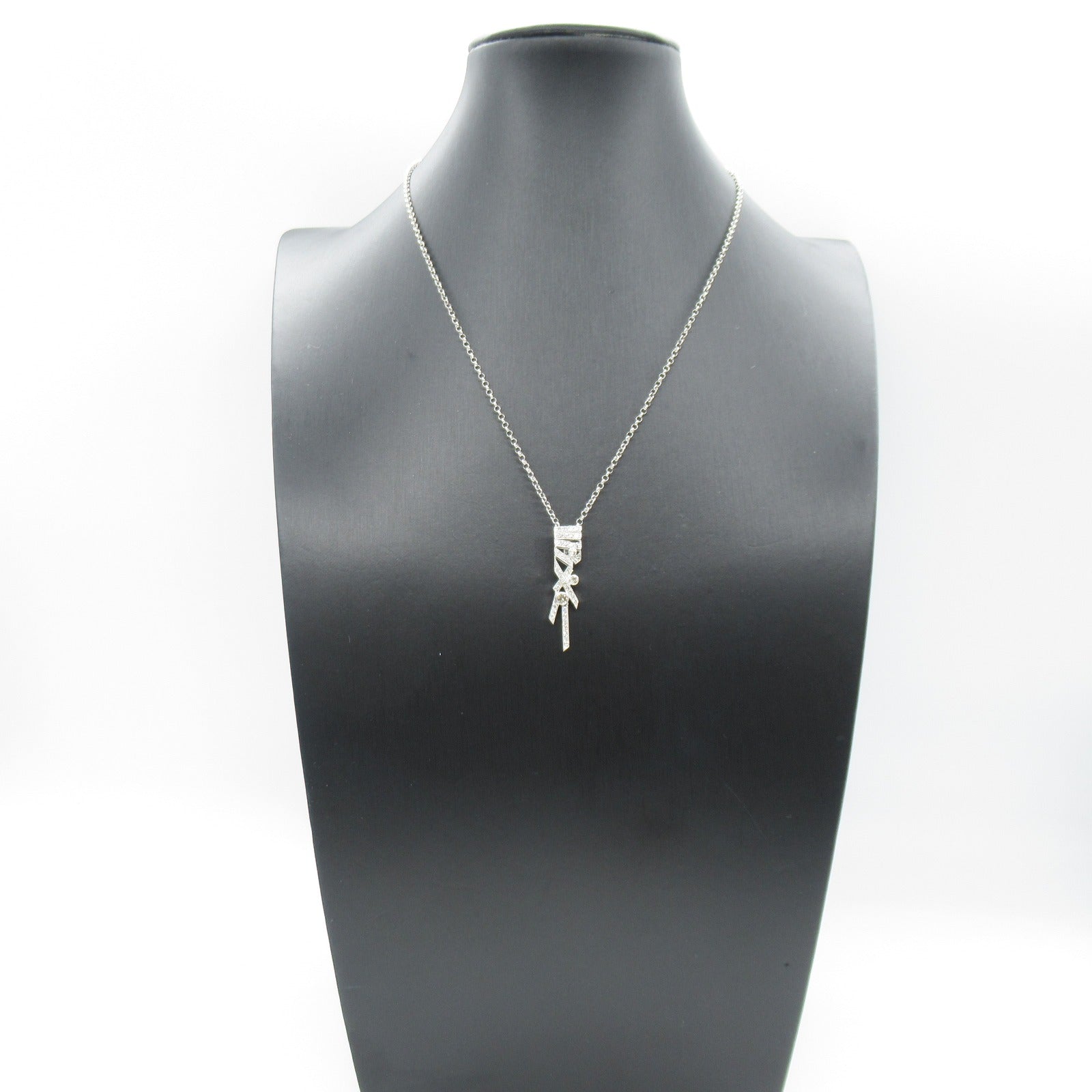 Diamond Necklace K18WG White Gold Jewelry