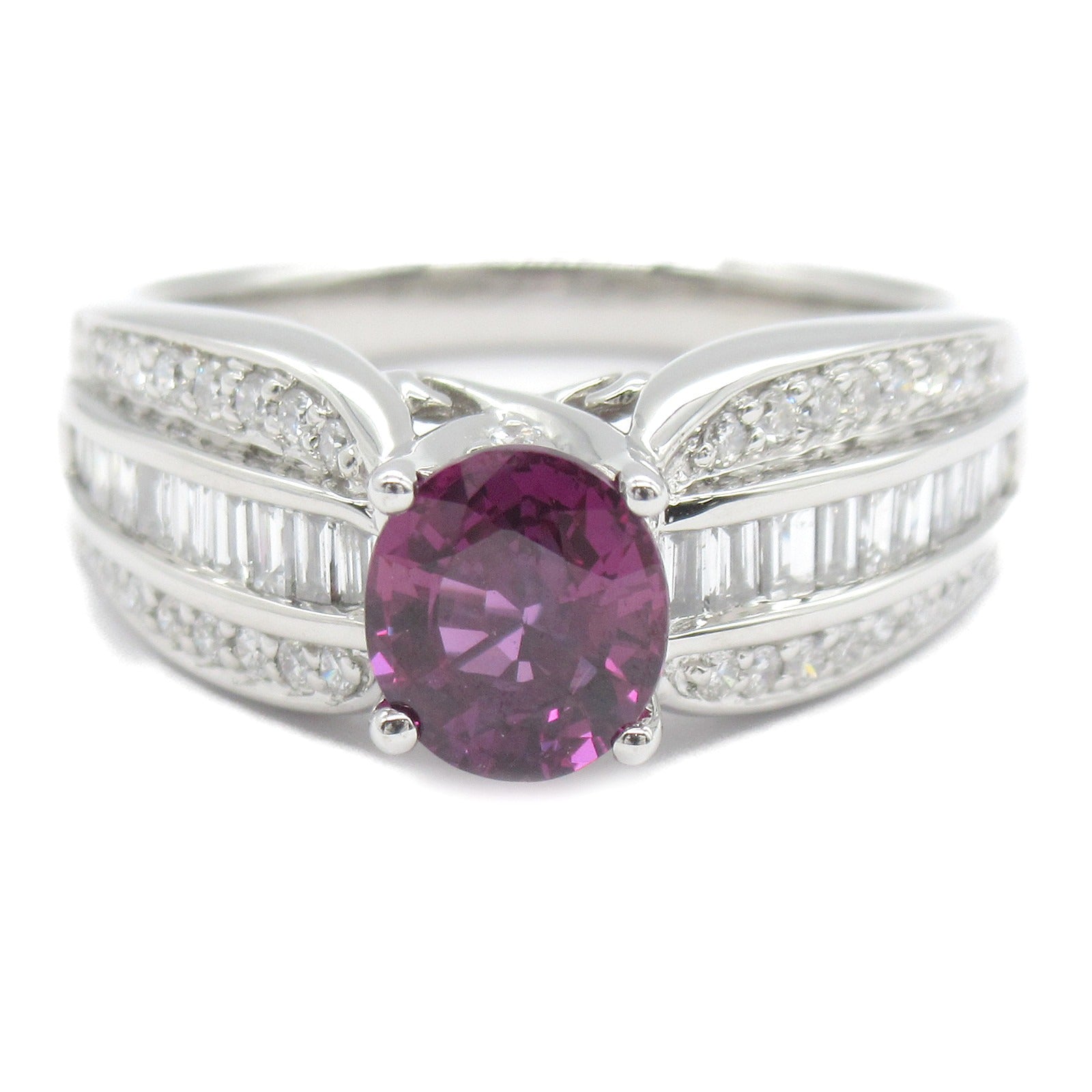 Purple Sapphire Diamond Ring K18WG White Gold