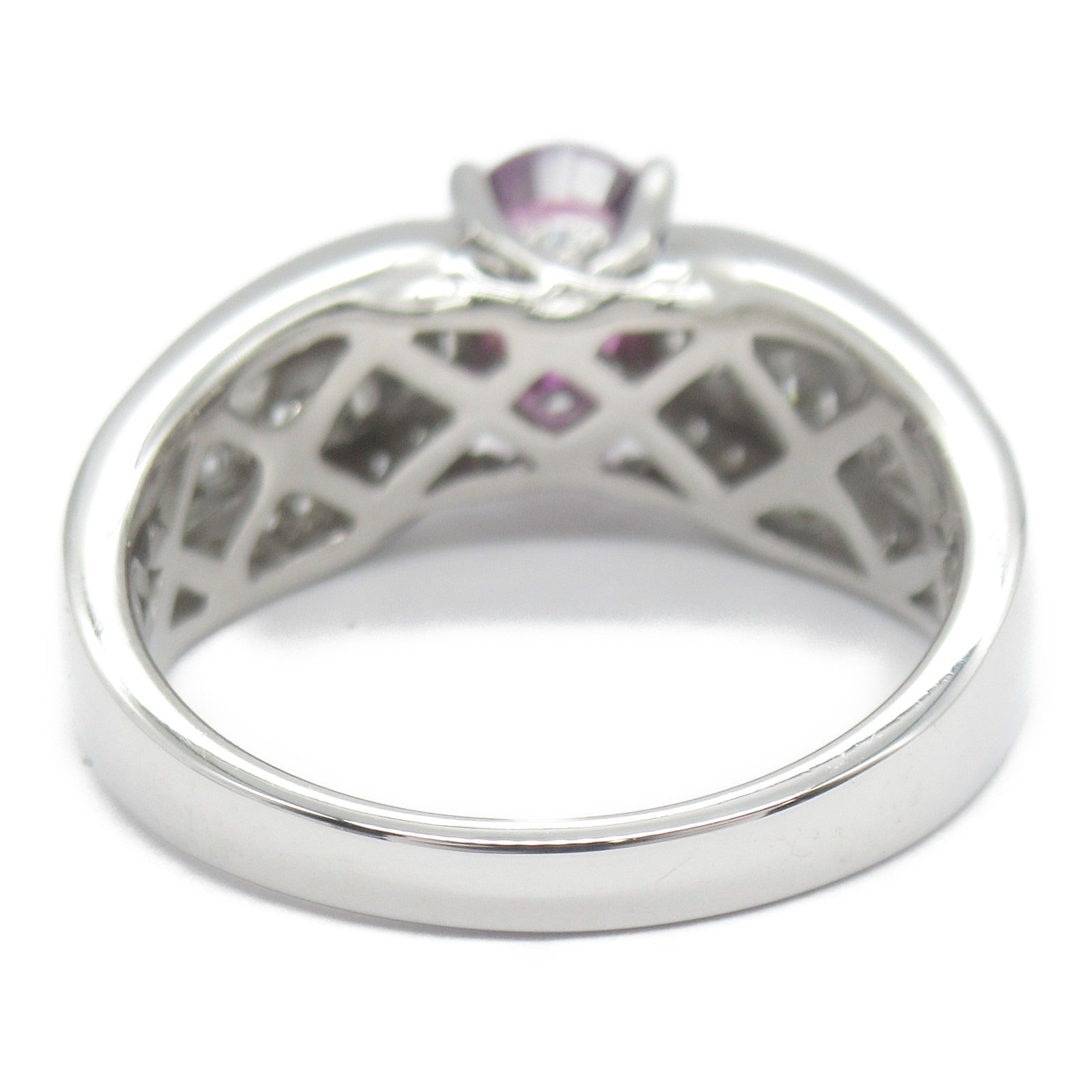 Purple Sapphire Diamond Ring K18WG White Gold