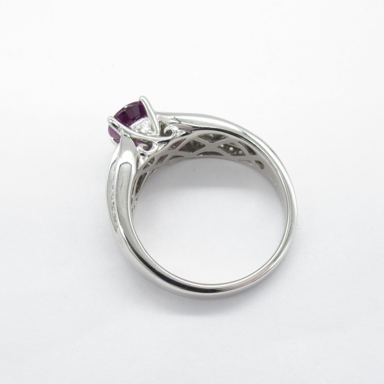 Purple Sapphire Diamond Ring K18WG White Gold