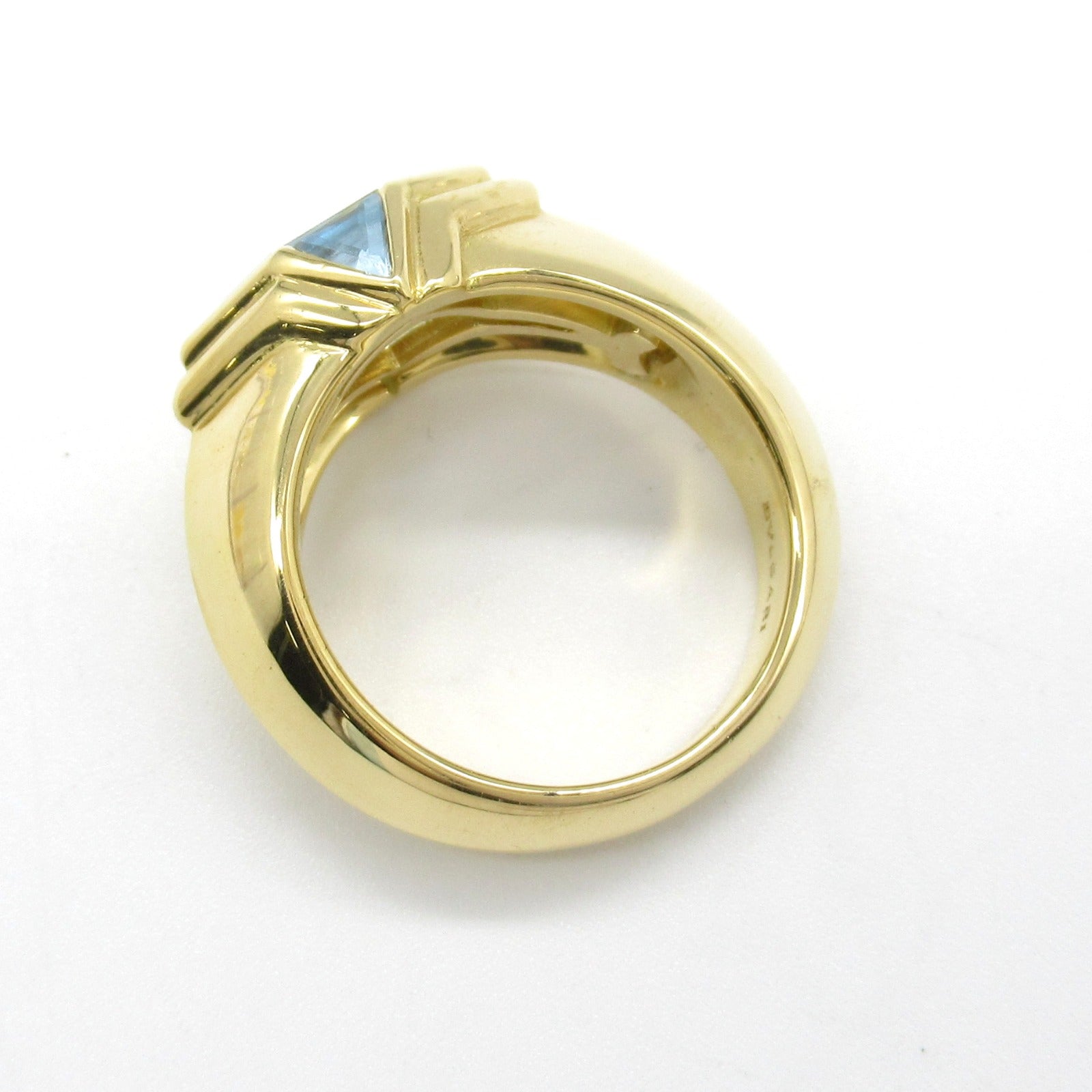 Bvlgari Blue Topaz Ring K18 Yellow Gold