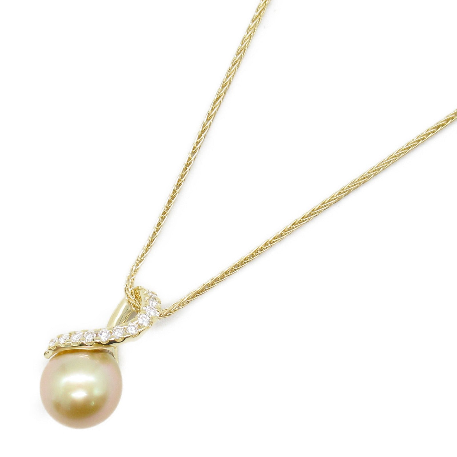 Tasaki K18 Yellow Gold South Sea Pearl Diamond Necklace