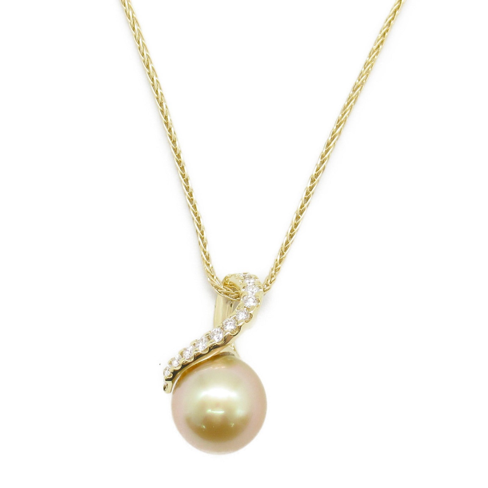 Tasaki K18 Yellow Gold South Sea Pearl Diamond Necklace